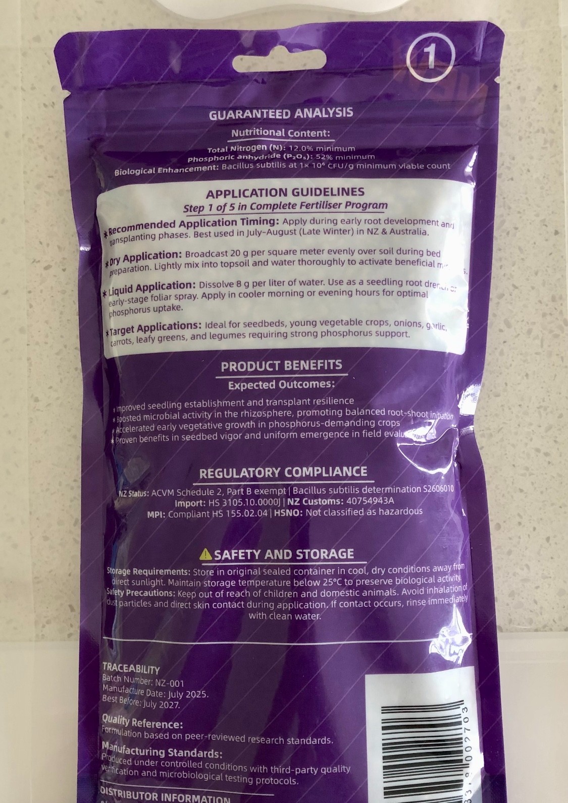 Fertiliser K0:0:60 + B. subtilis – Super Boosts Fruit Ripening & Sweetness 500g