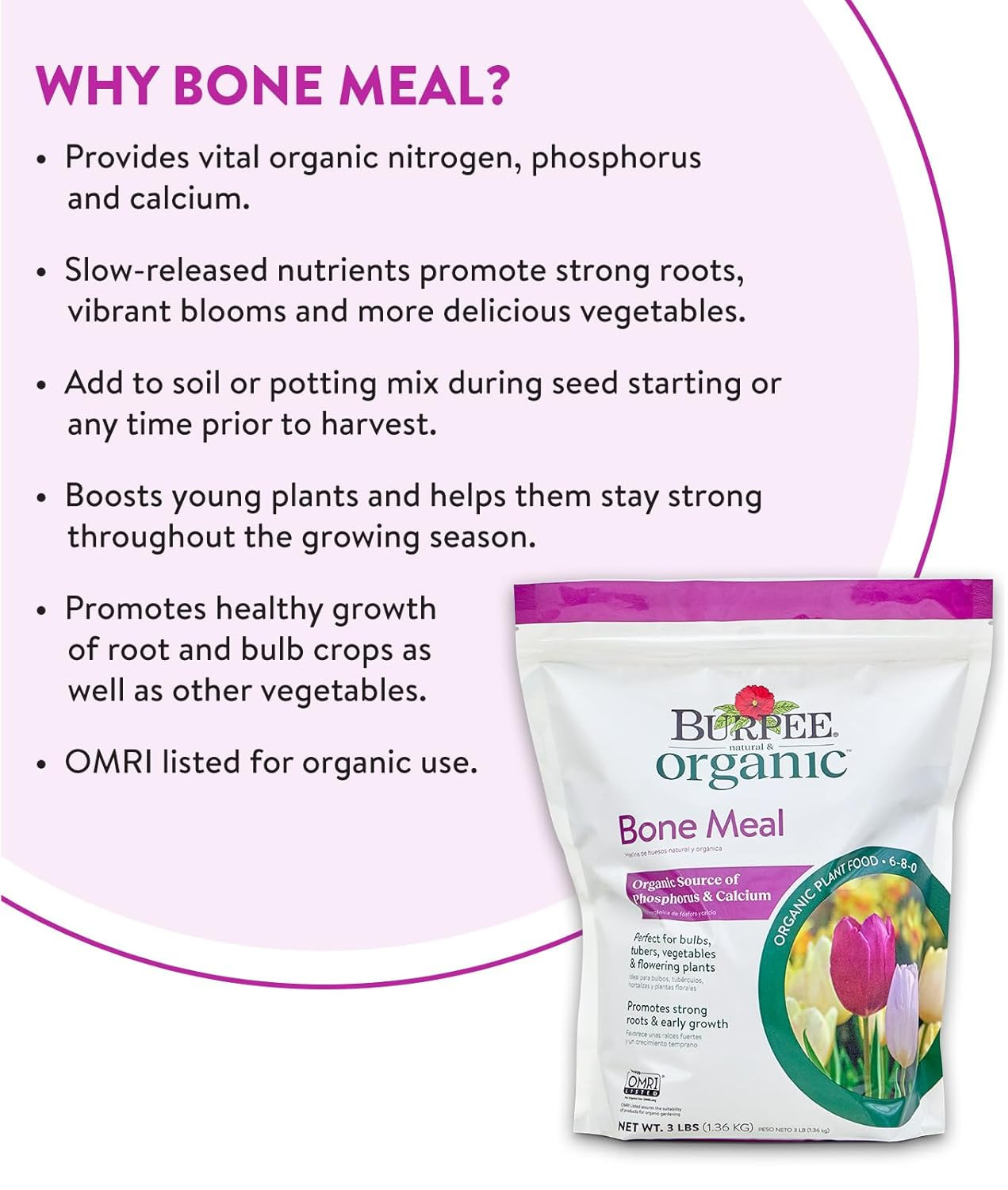 Bone Meal Fertilizer | Add to Potting Soil | Strong Root Development | OMRI List