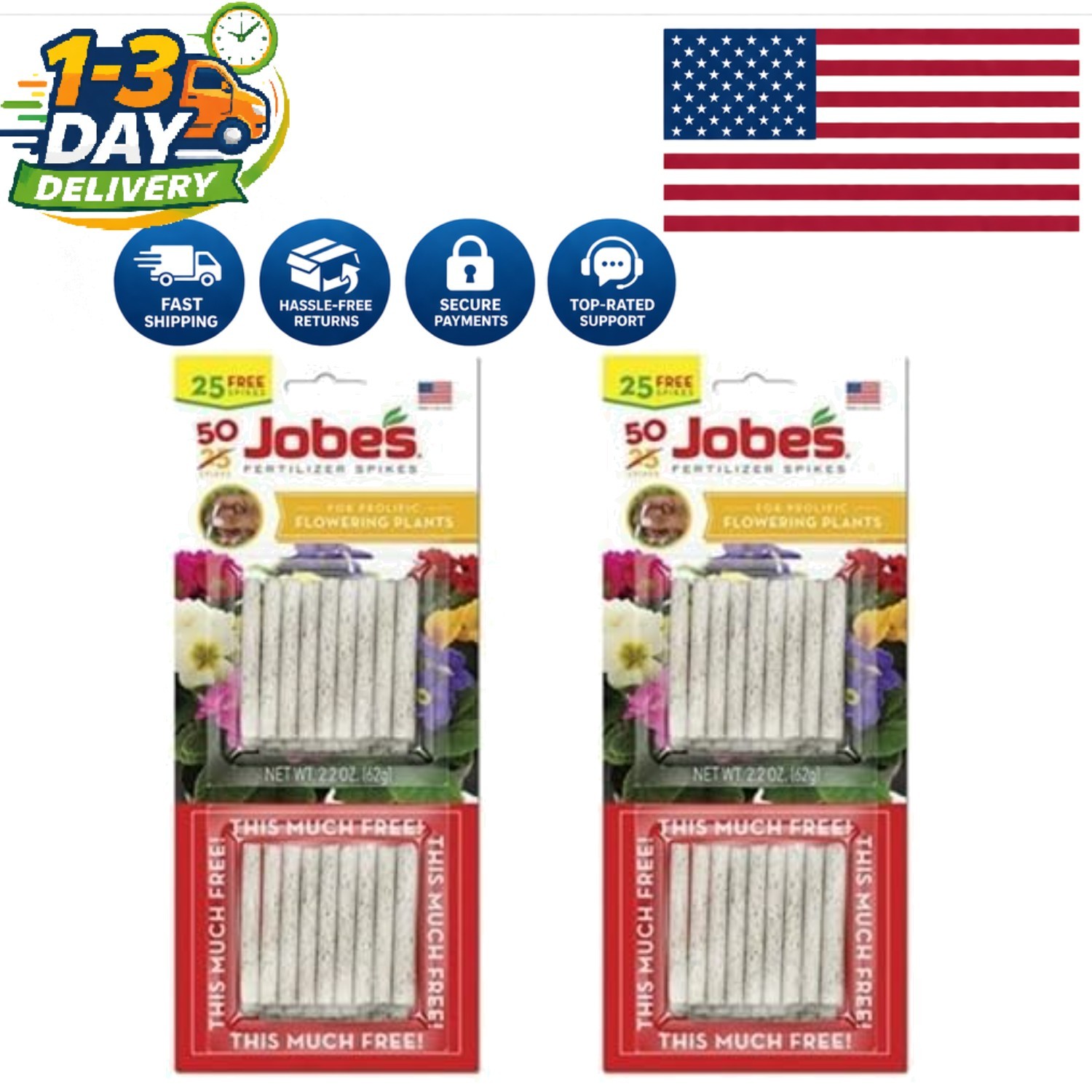 Long-Lasting Jobe’s 100 Count Fertilizer Spikes 10-10-4 for Every Garden