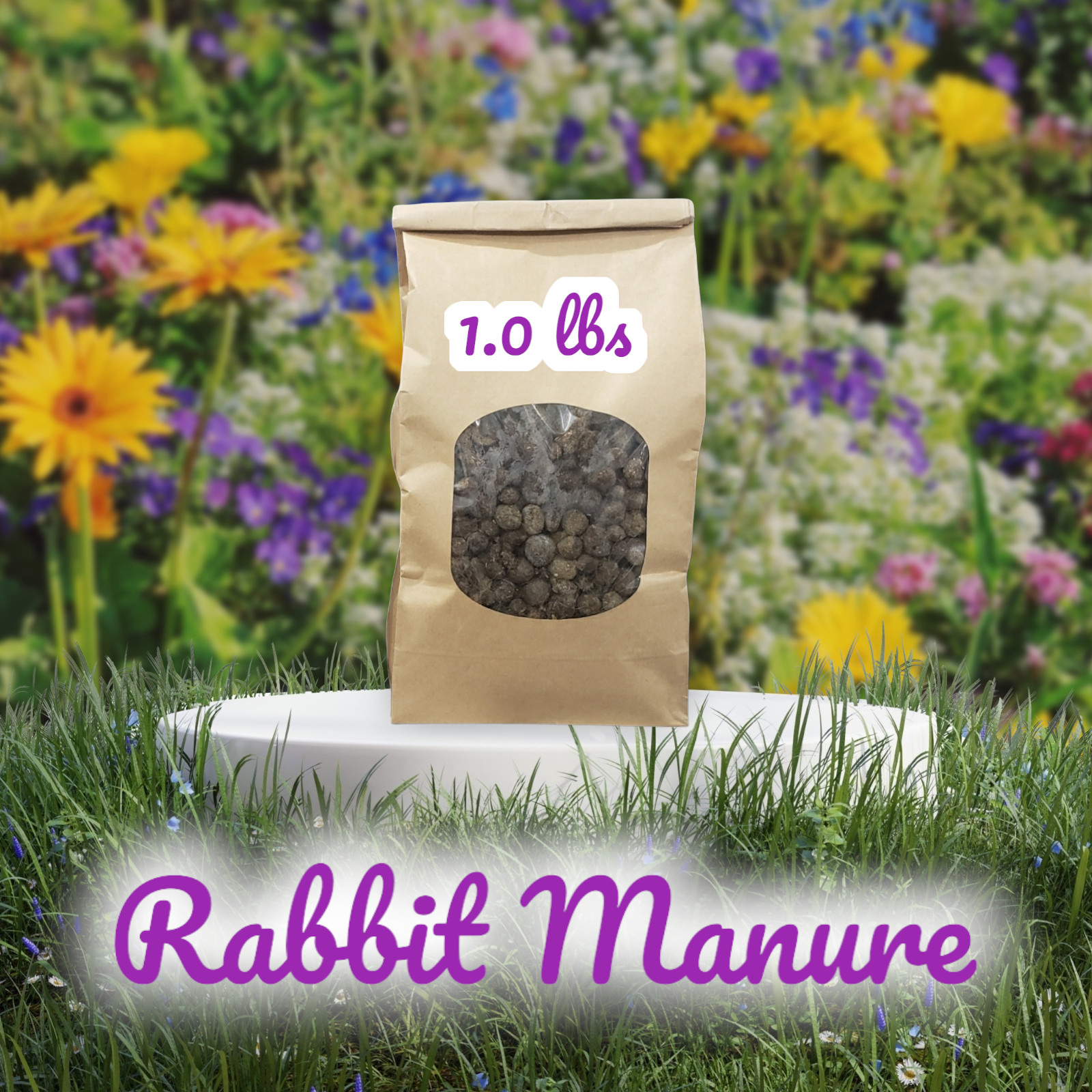 1 Lb Rabbit Manure RINSED No STRAW/HAY – Fertilizer Poop Compost – Organic