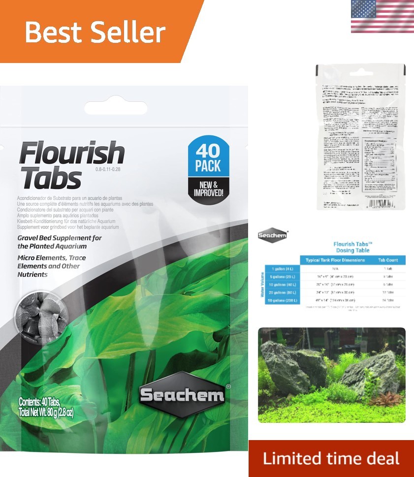Seachem Flourish Tabs – 40 Count Aquatic Plant Growth Supplement for Lush Roots