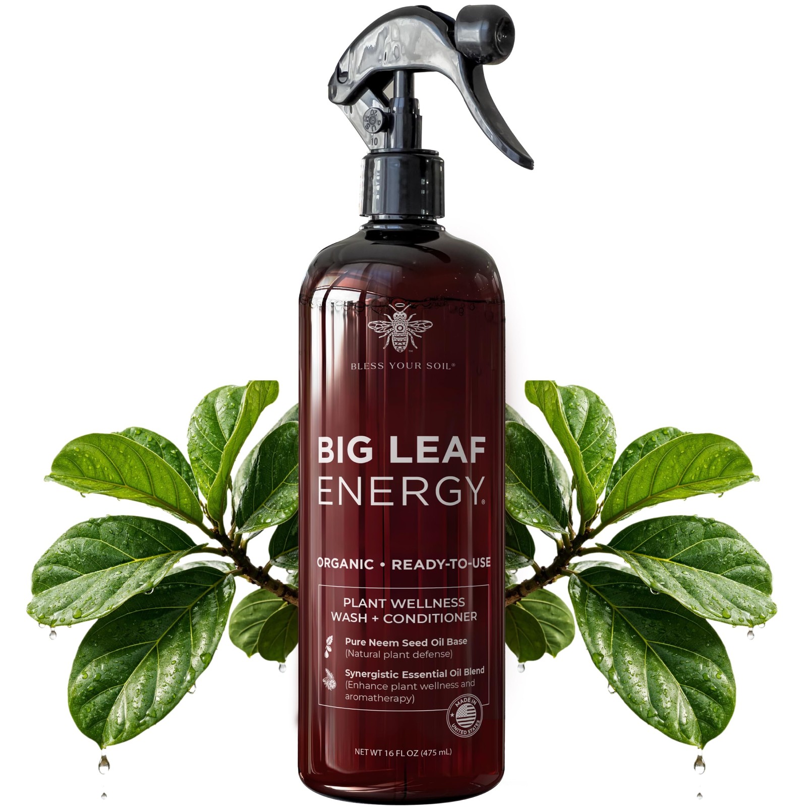Organic Neem Oil Plant Spray Ready to Use Indoor Outdoor Leaf Shine 16oz