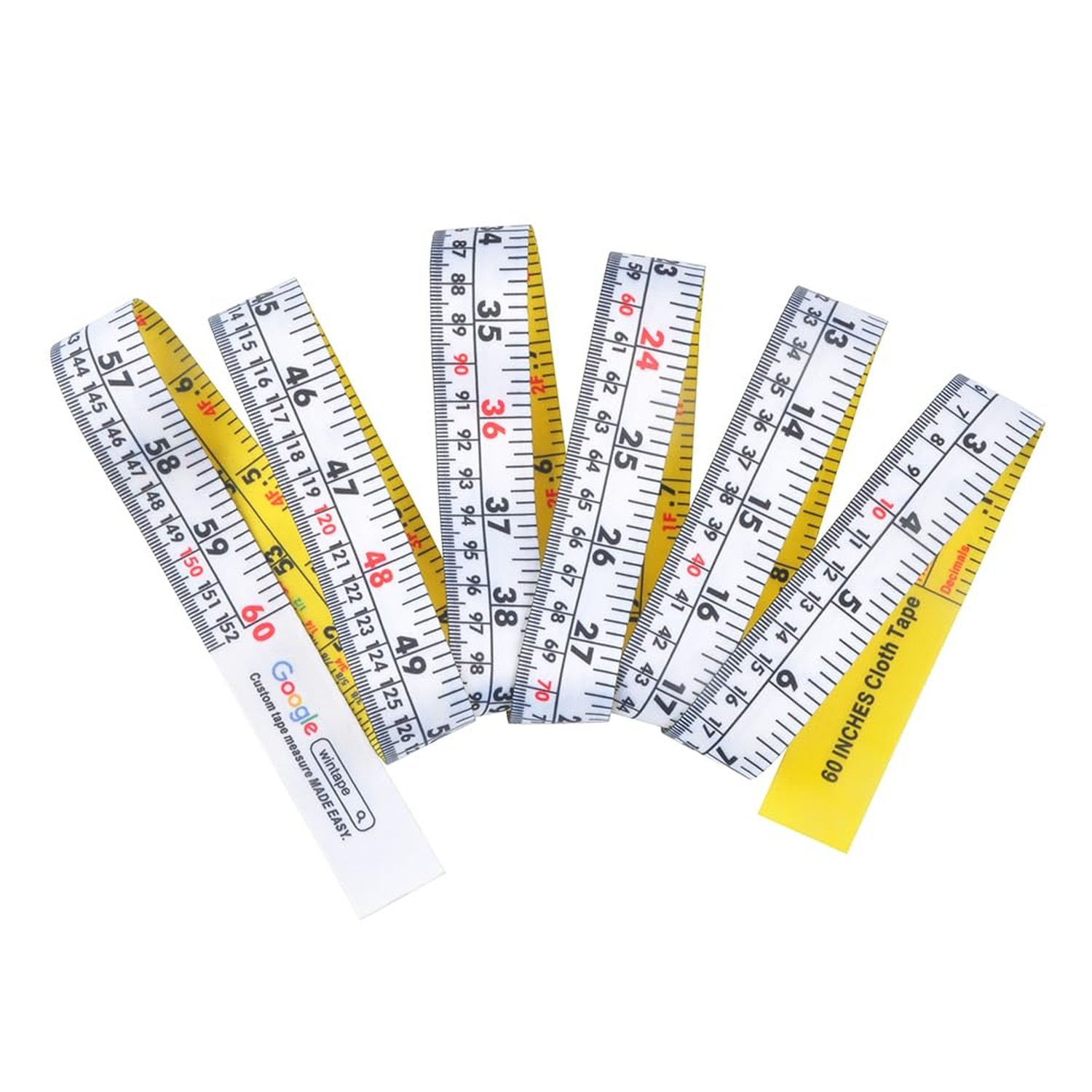60” Fractional Inch and Decimal Engineer Scale Cloth Tape Measure | All Purp…