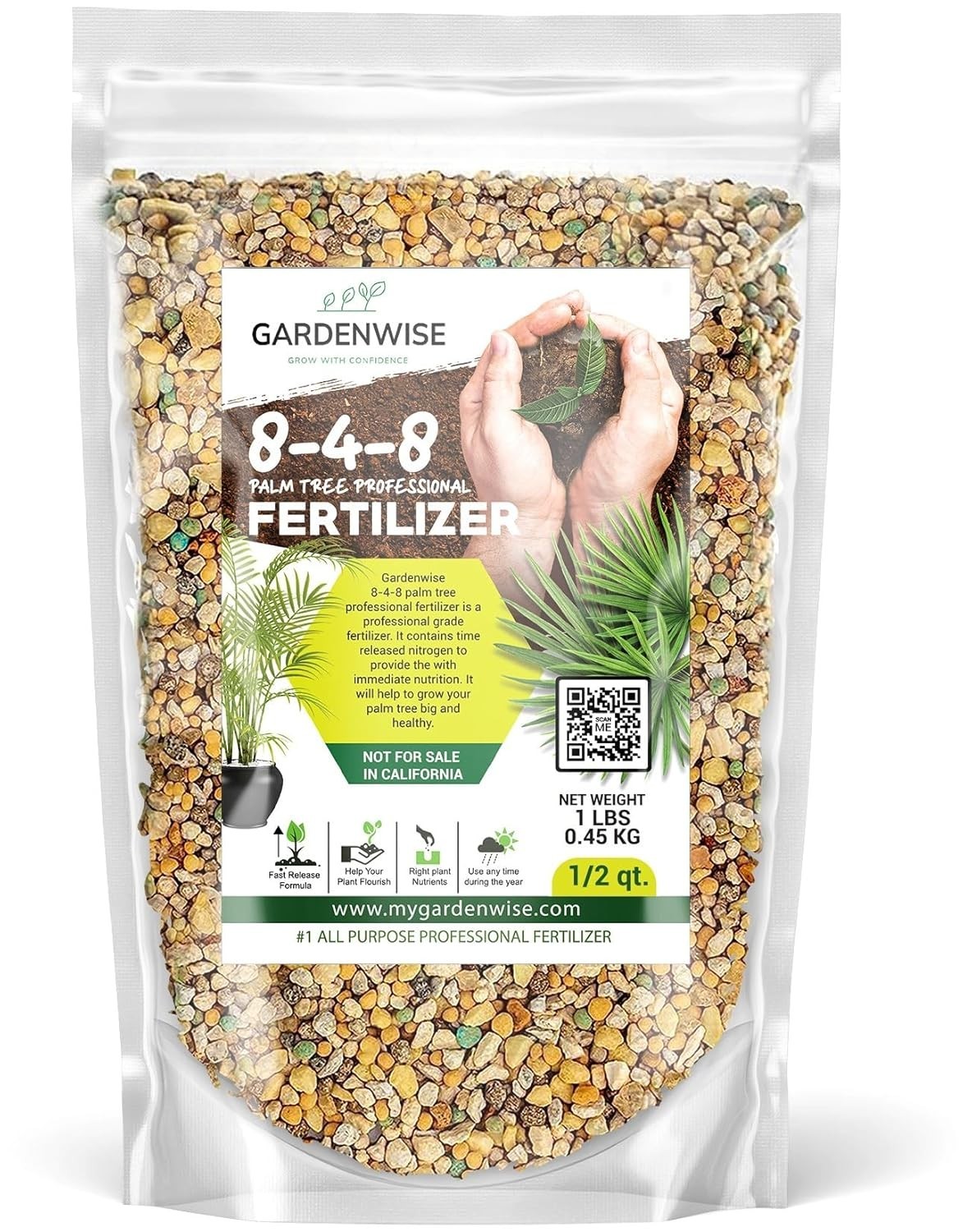8-4-8 Palm Tree Fertilizer | Indoor Outdoor Plant Food – Quick Release Nitrogen