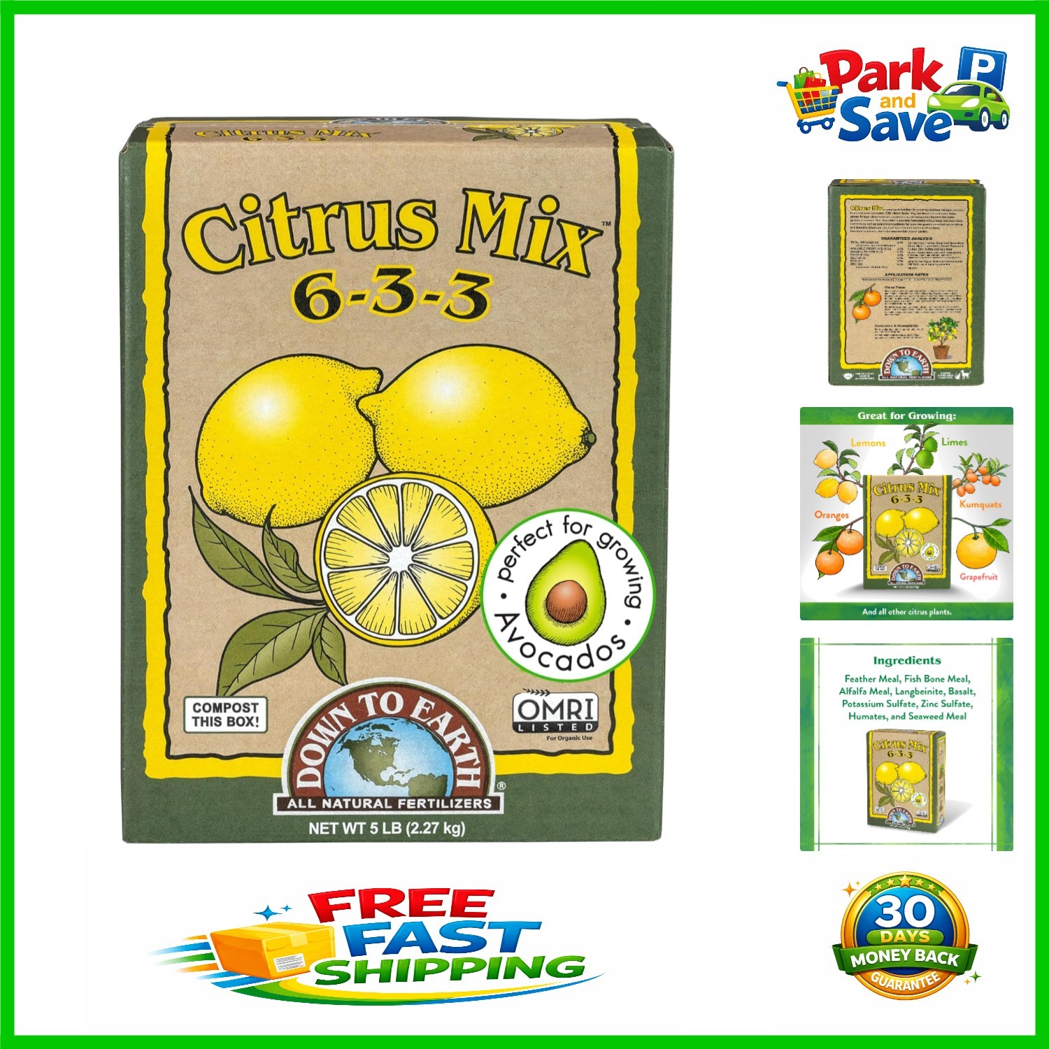 All-Natural 5 lb Citrus Plant Food 6-3-3 for Vibrant Growth & Fragrant Blossoms