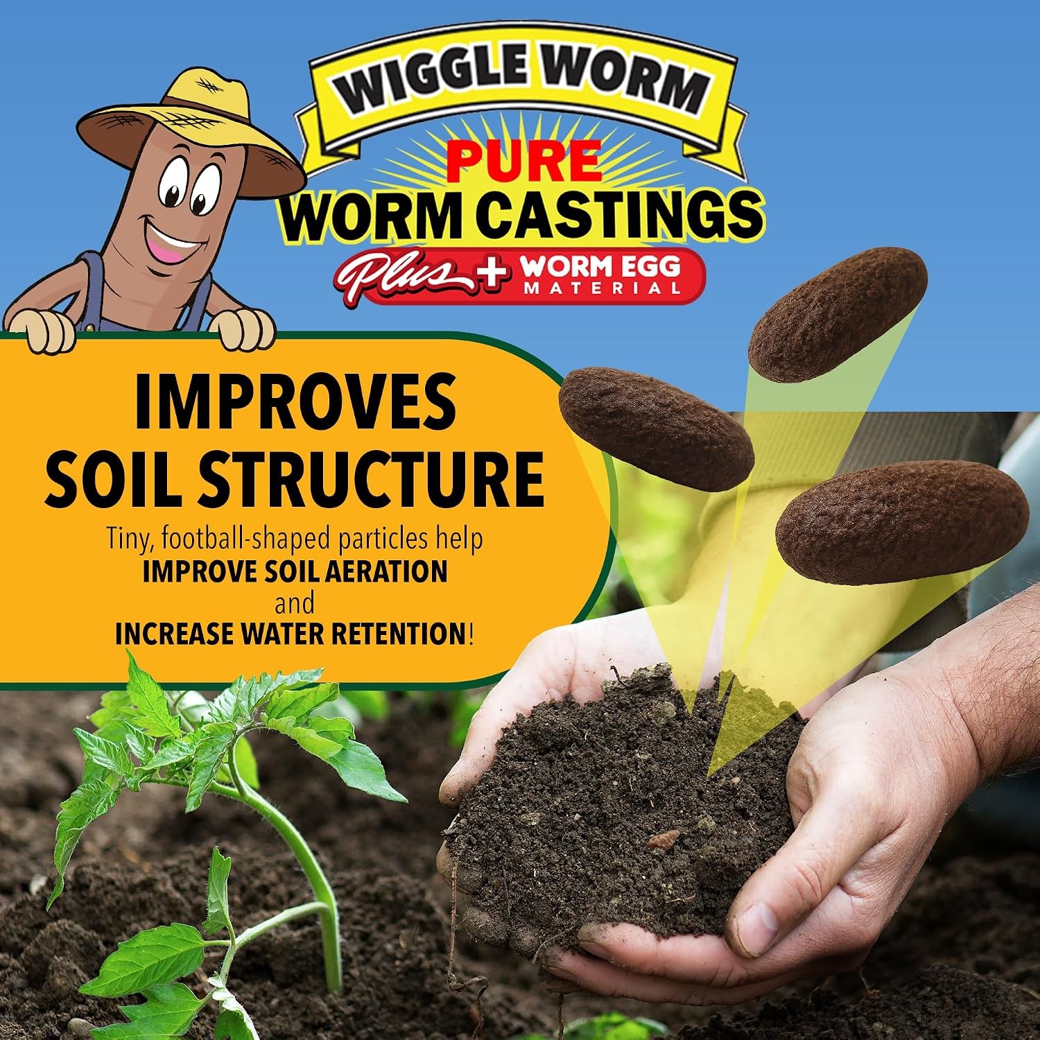 100% Pure Worm Castings Plus Worm Egg Material 40lbs Fertilizer & Soil Amendment