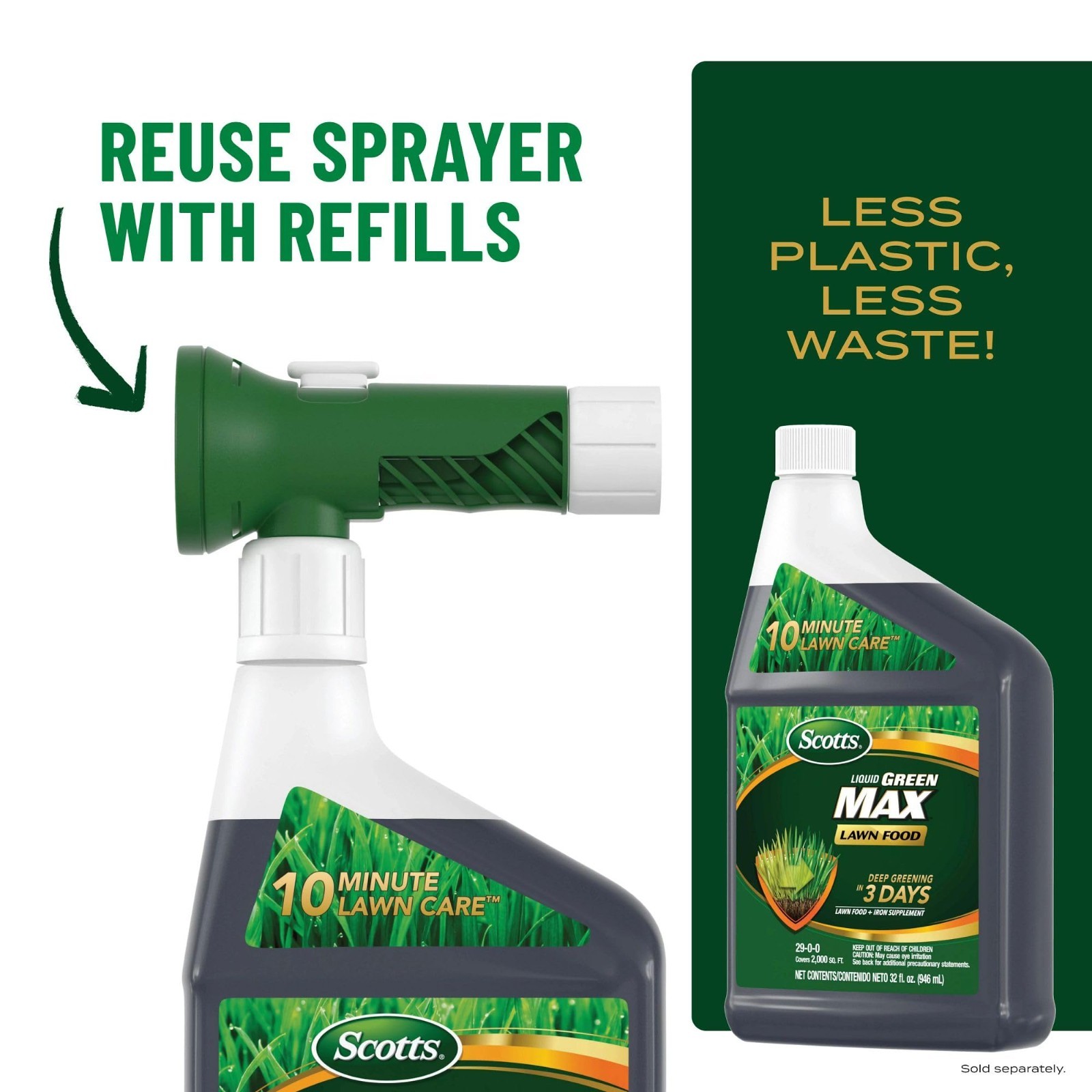 Liquid Lawn Fertilizer & Iron Supplement, 32 oz – All Grass Types, 29-0-0 NPK