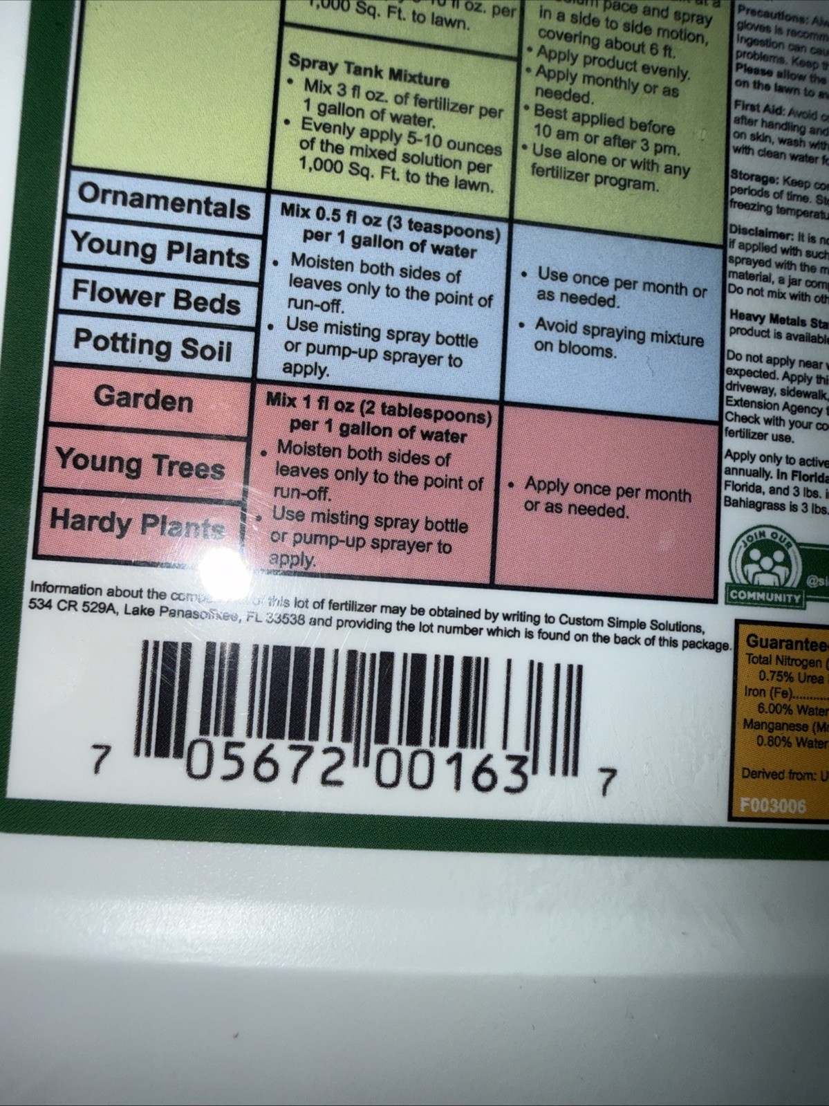 32 Oz Liquid Iron Fertilizer Darker Green Micronutrients Concentrated Plants New