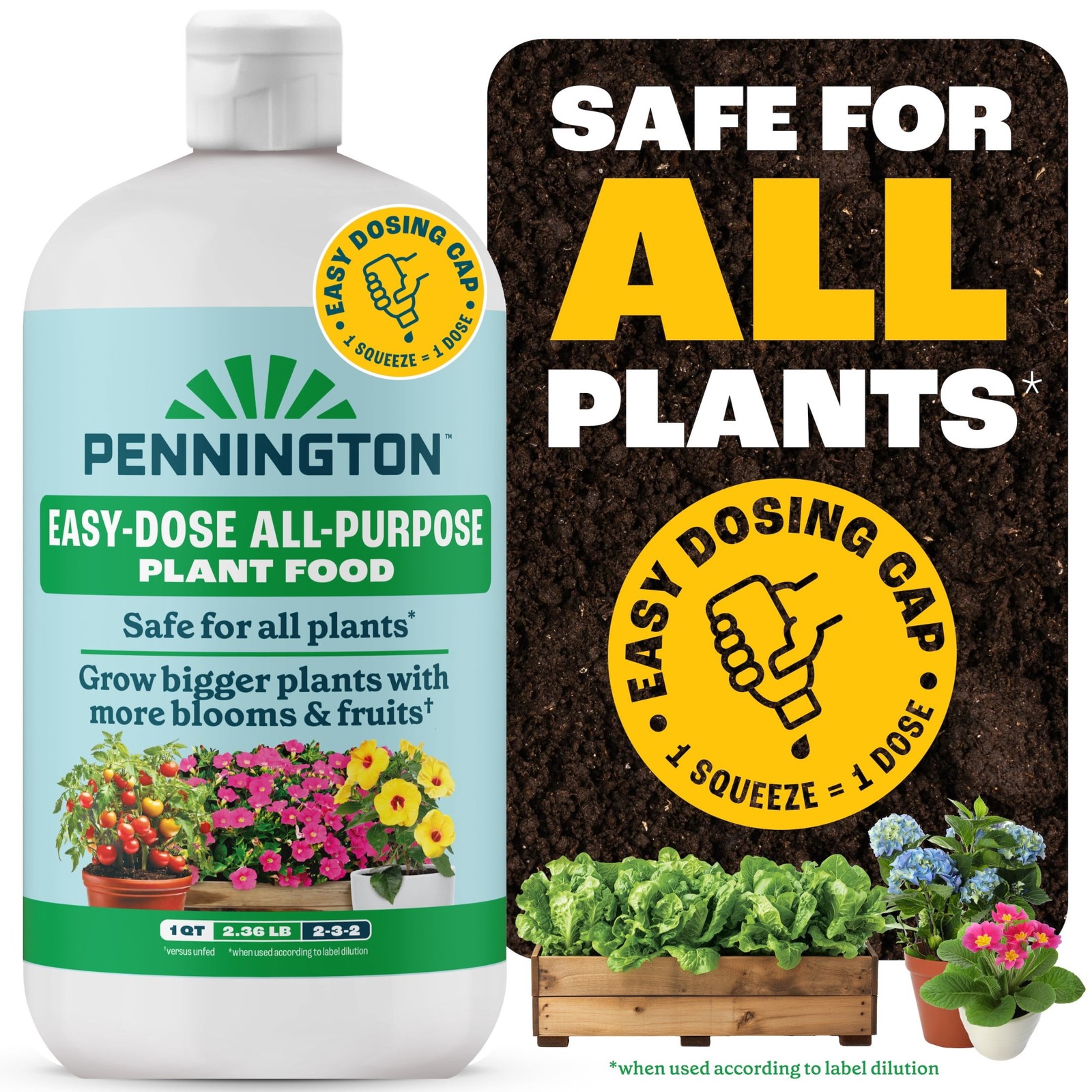 Organic Indoor Plant Food Fertilizer 2-3-2 NPK 32oz Liquid Concentrate for