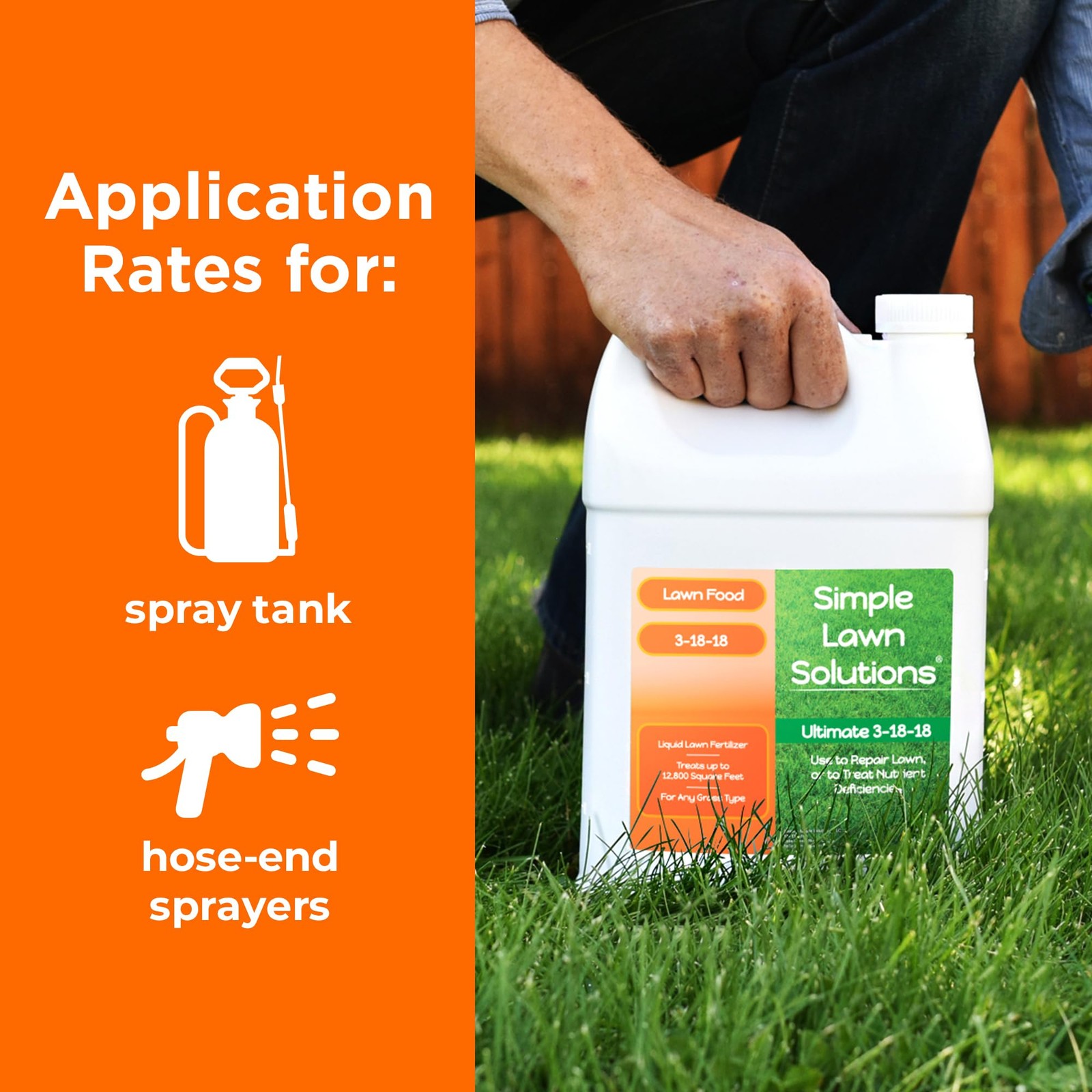 Ultimate 3-18-18 Lawn Food Liquid Fertilizer- Easy to Use Concentrated Spray-