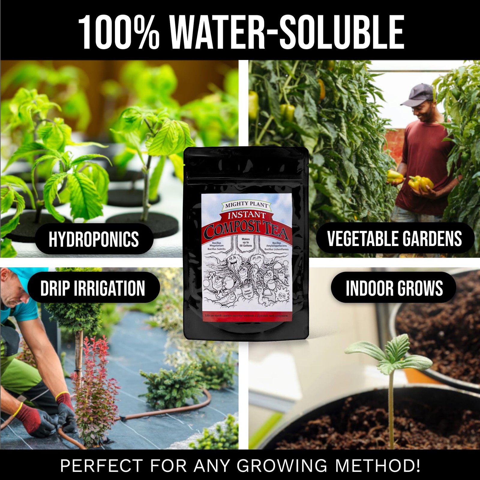 Instant Compost Tea (5 oz) – Probiotic Plant Food Bloom Booster & Yield Boost…