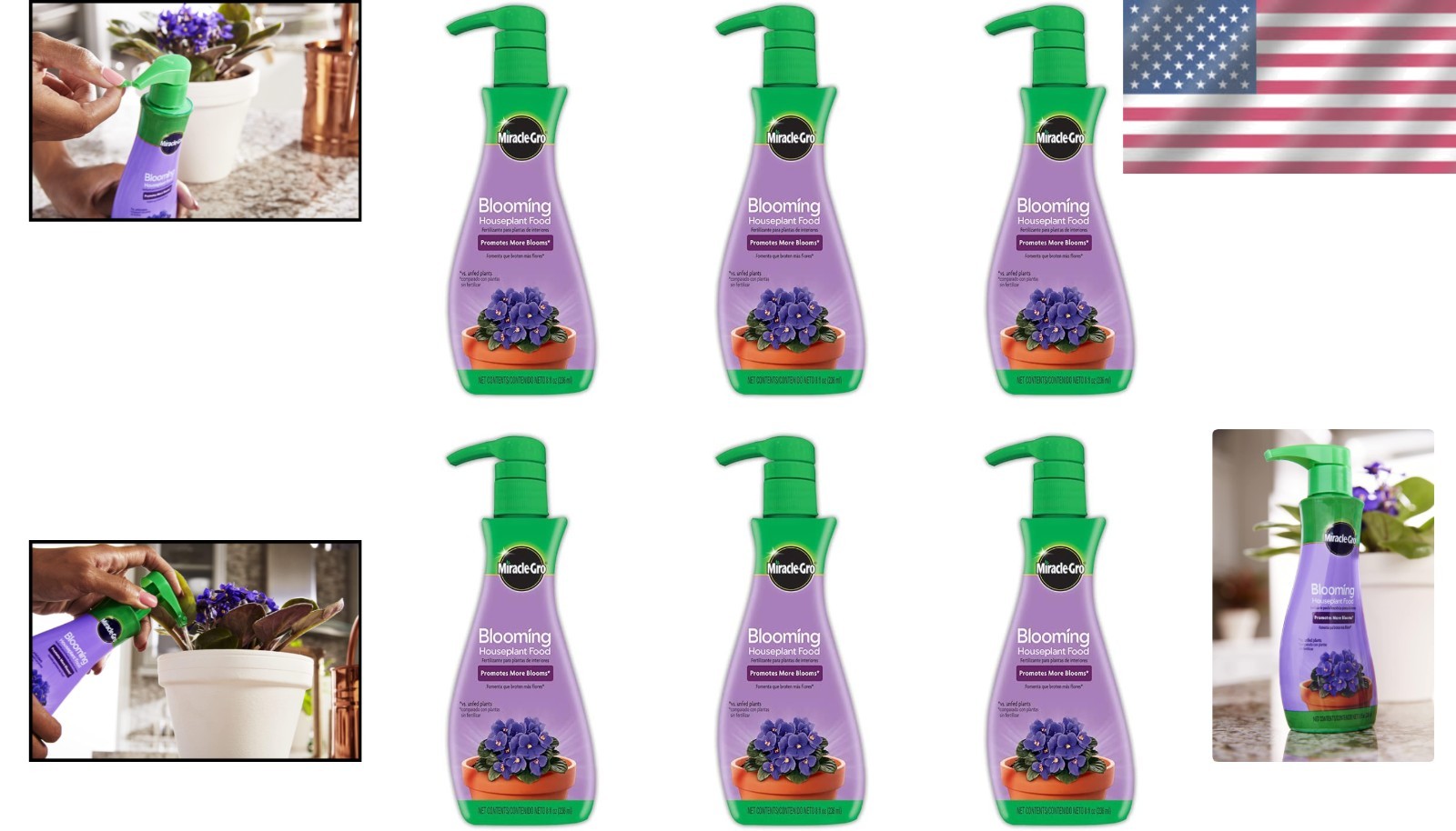 Blooming Houseplant Food 8 oz 6-Pack – Boost Your Blooming Plants’ Growth