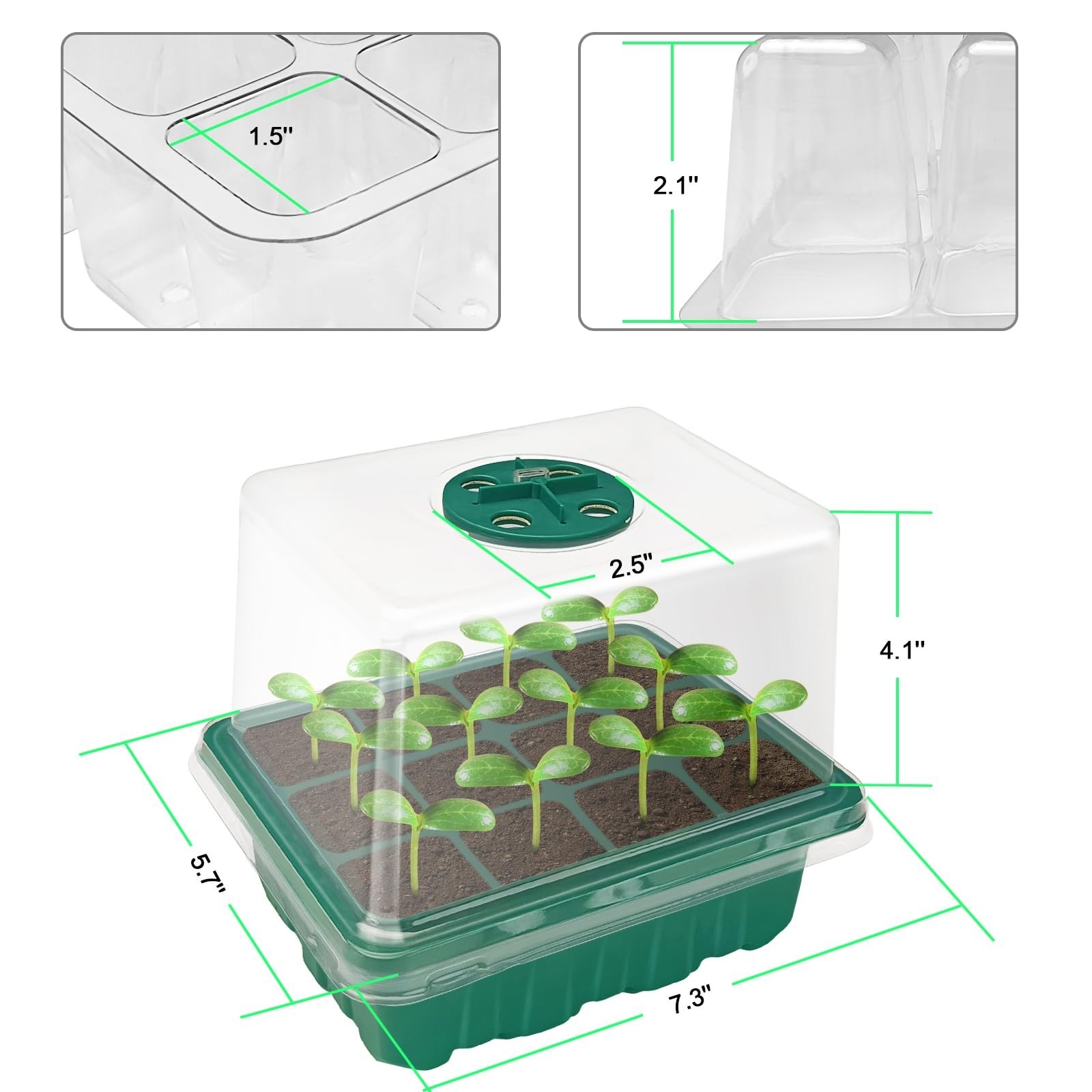Seed Starter Tray, 2 Pcs Plant Propagation Station with Grow Light,Seedling S…
