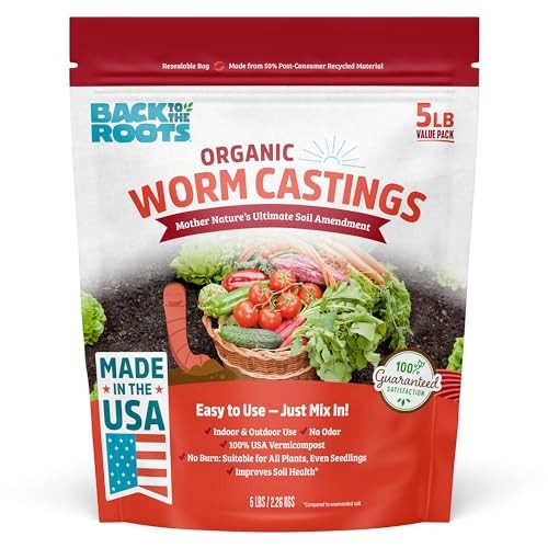 Back to the Roots Organic Worm Castings Fertilizer Soil Enhancer 5lb