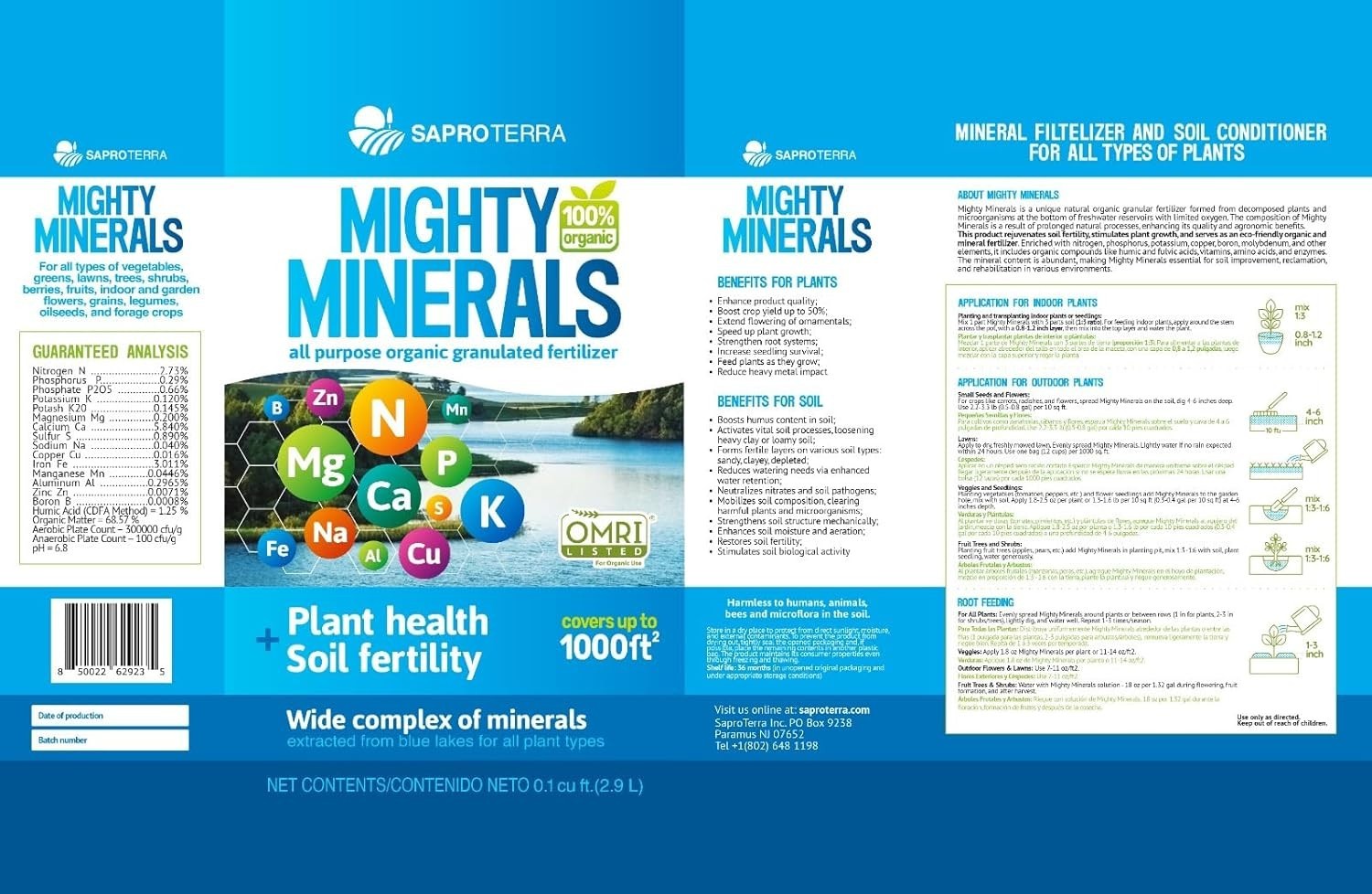 Mighty Minerals 5-lb 1000-sq ft 2.73-Organic Natural Lawn Starter Fertilizer