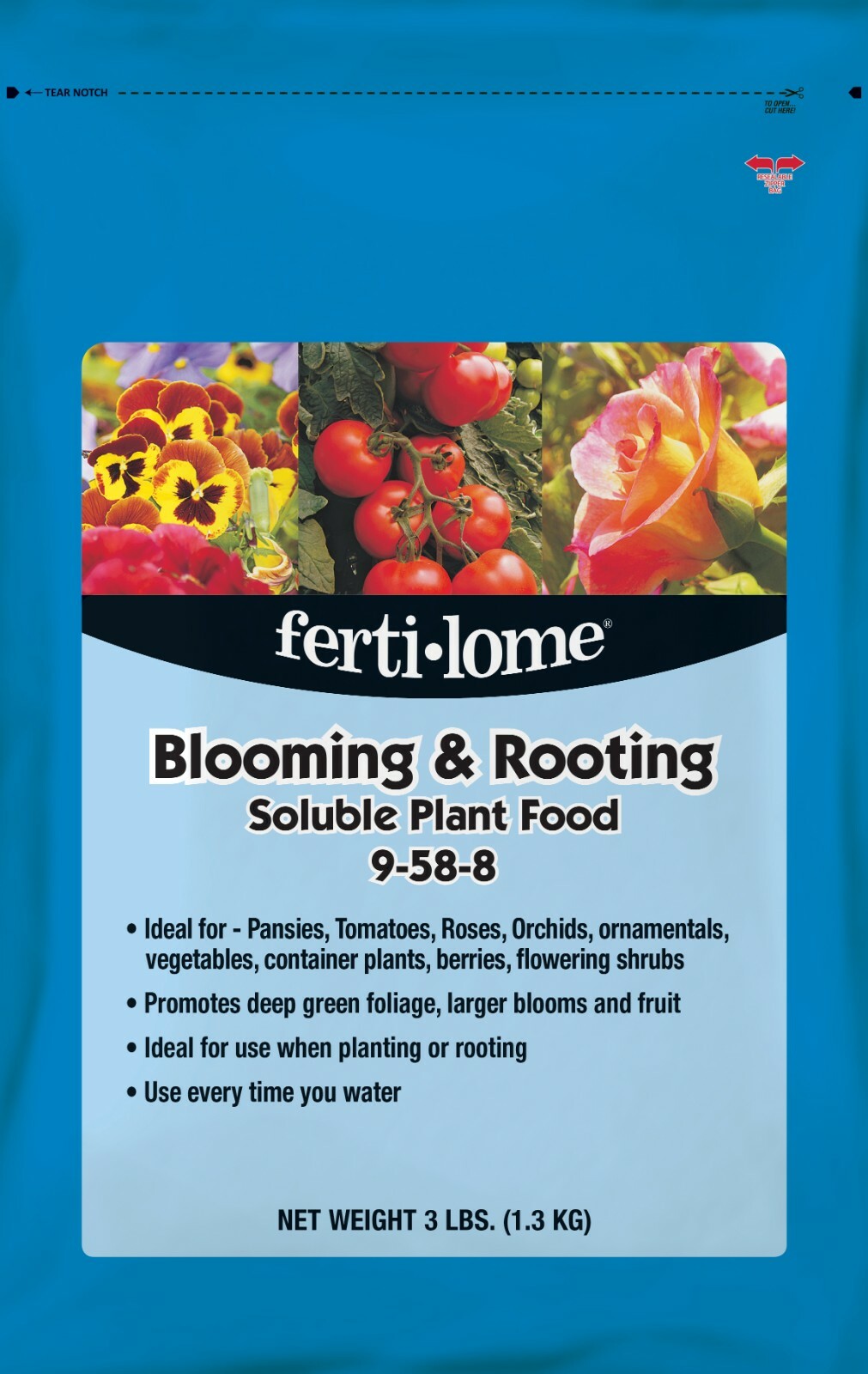 Fertilome Blooming & Rooting Plant Fertilizer food 3 lb water soluble 9-58-8