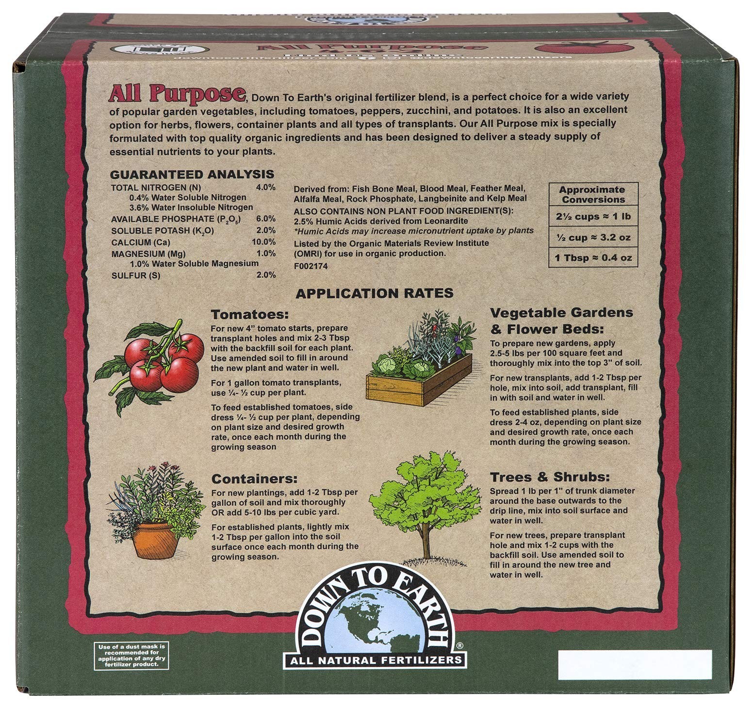 Organic All-Purpose Fertilizer 4-6-2, 15 lb – Natural Plant Food for Vegetables,