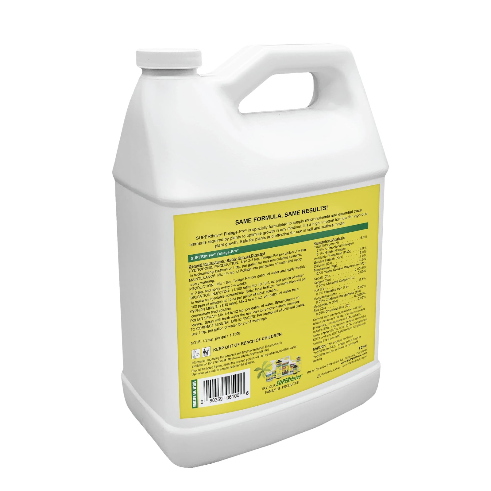 FoliagePro Liquid Plant Nutrient 1 Gallon for Healthy Growth