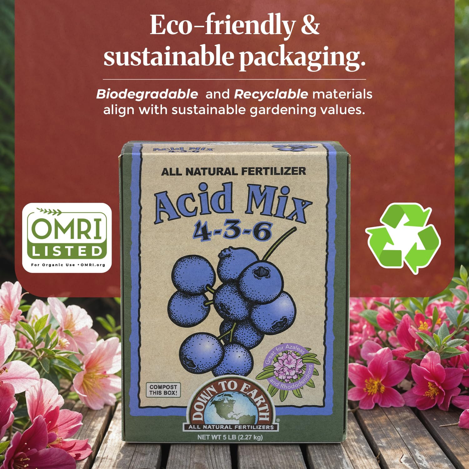 Down to Earth Organic Acid Mix 4-3-6 & Fruit Tree Fertilizer 6-2-4 Bundle | Nou