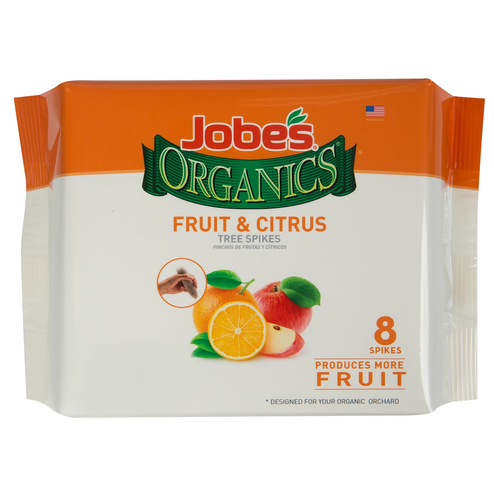 Jobe’s Organic Fruit and Citrus Fertilizer Spikes Pack of 8 NPK 4 6 6