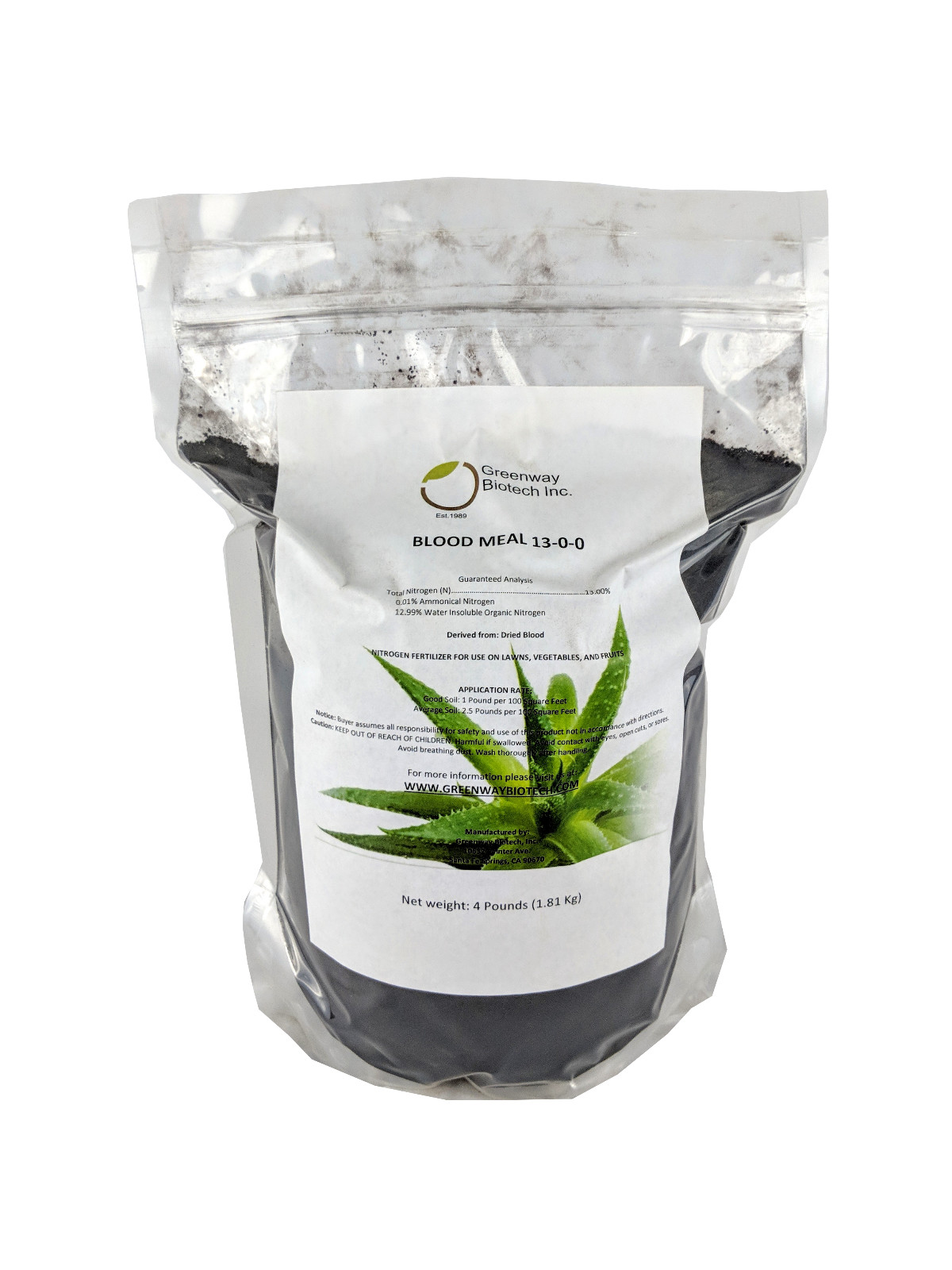 Blood Meal Fertilizer 13% Nitrogen Highest Nitrogen Fertilizer 4 Pounds