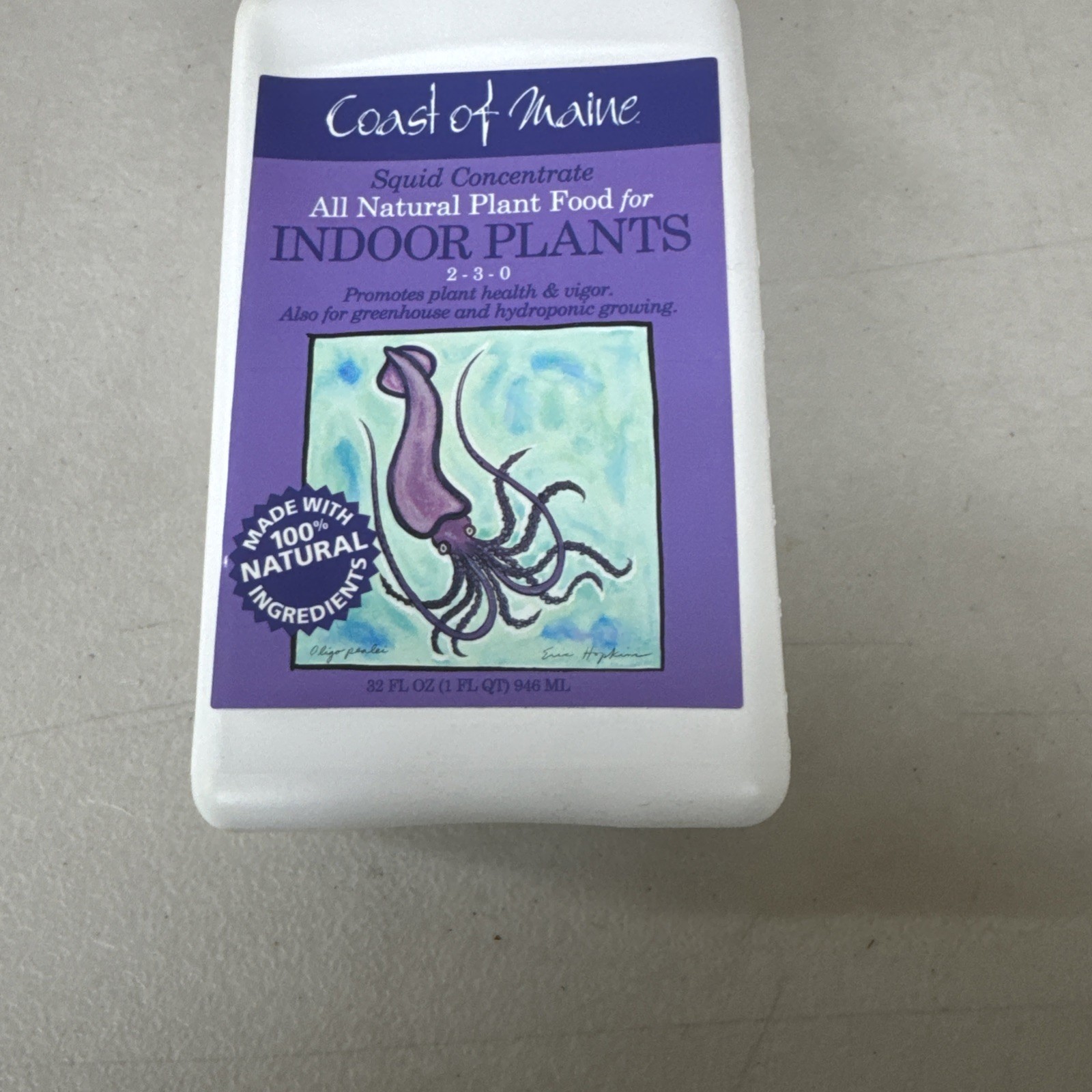 Coast of Maine Squid Concentrate Plant Food 32oz Indoor Plants 2-3-0