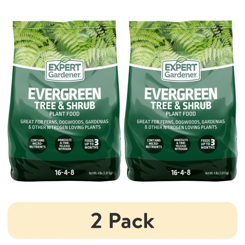 (2 pack) Expert Gardener Evergreen Tree and Shrub Plant Food, 4 lb.