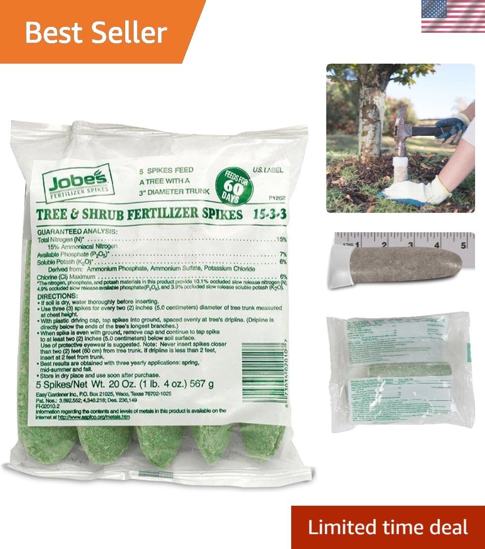 Easy-to-Use Jobe’s Tree & Shrub Fertilizer Spikes, 5 Pack—Mess-Free Excellence