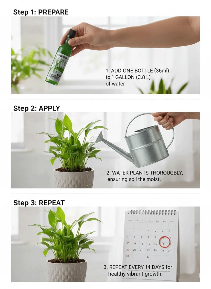 Super Green Lucky Bamboo Fertilizer (3 Bottles) Ready-to-use All Purpose Plant F