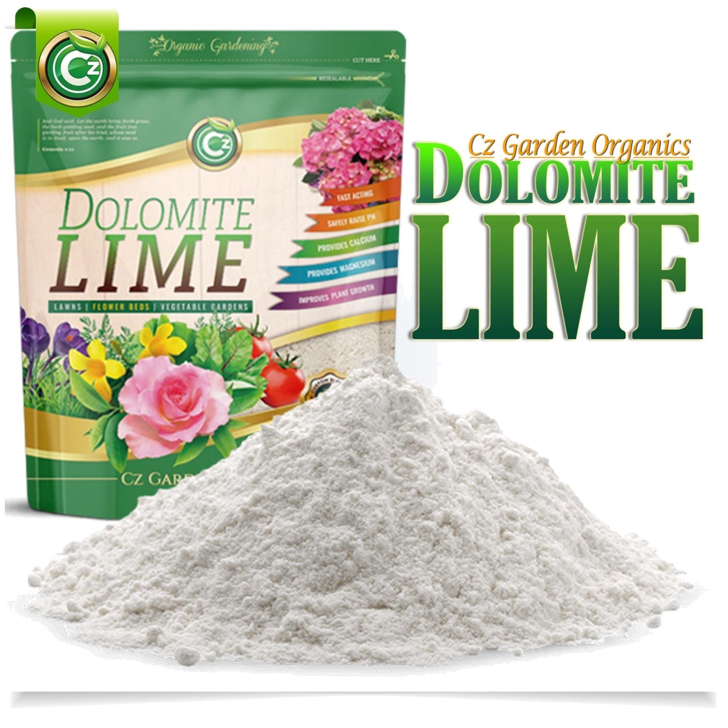 Organic Dolomite Lime 10LB – OMRI Listed Fertilizer