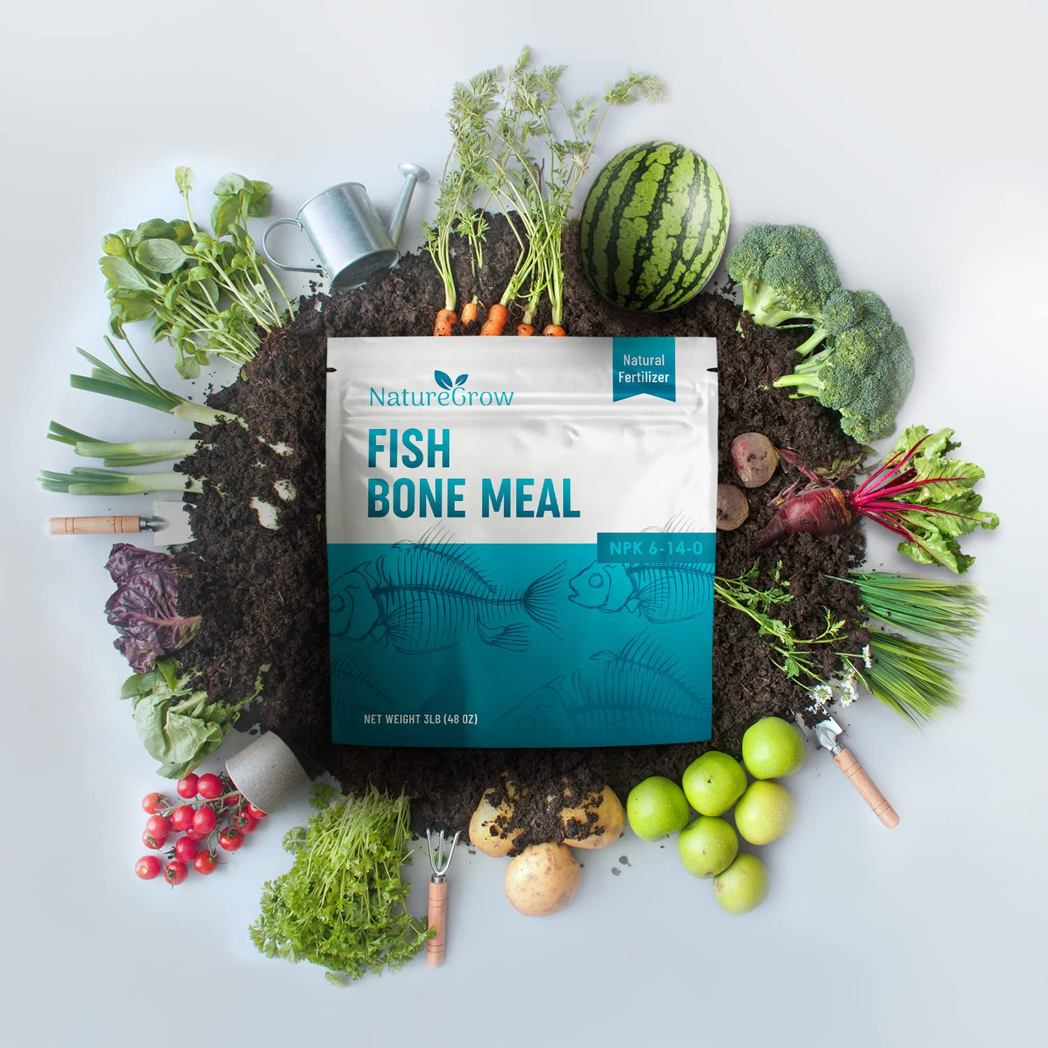 Fish Bone Meal Fertilizer-6-14-0 Natural Plant Food Source of Nitrogen and Phosp