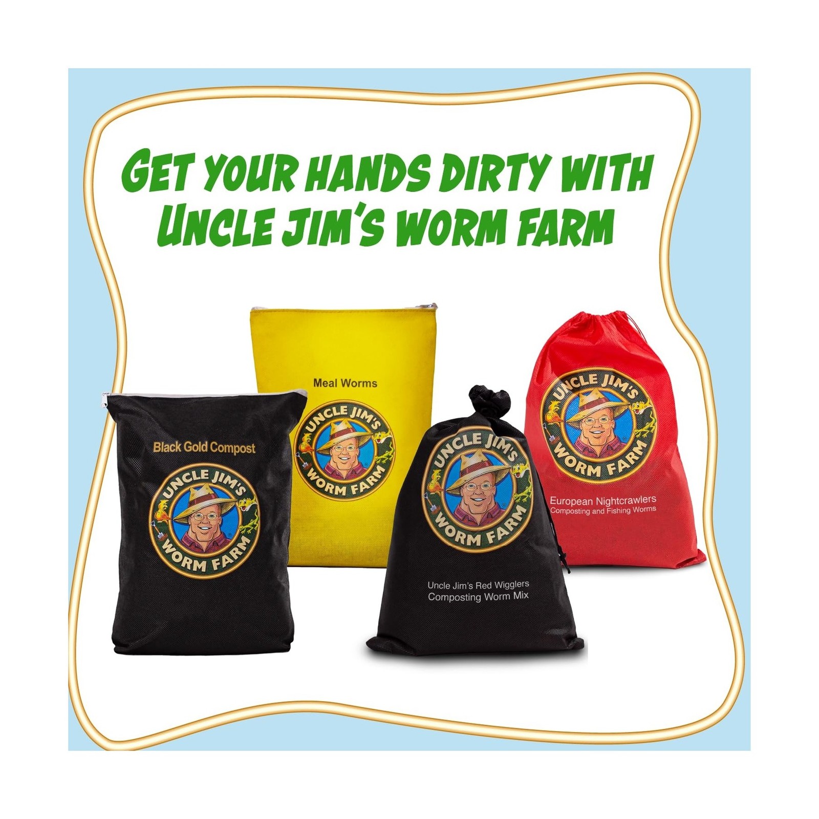 Uncle Jim’s Worm Farm 2000 Count Red Wiggler Composting Worms Mix for Garden …