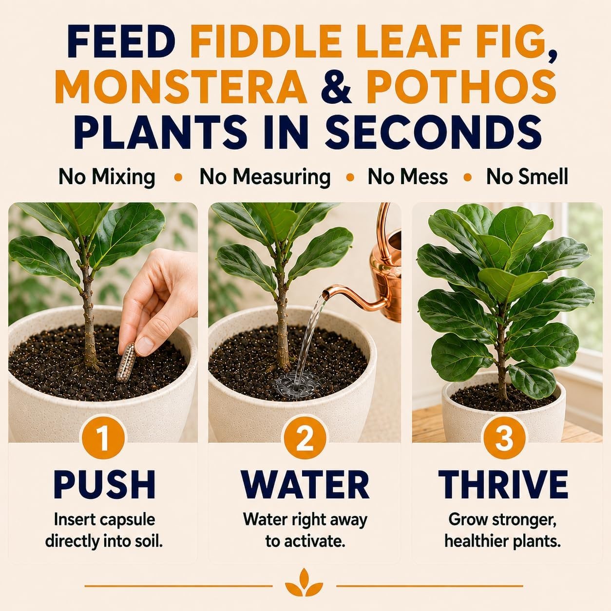 ® Bio-Organic Fiddle Leaf Fig Plant Food Capsules | Ficus & Monstera Fertilizer