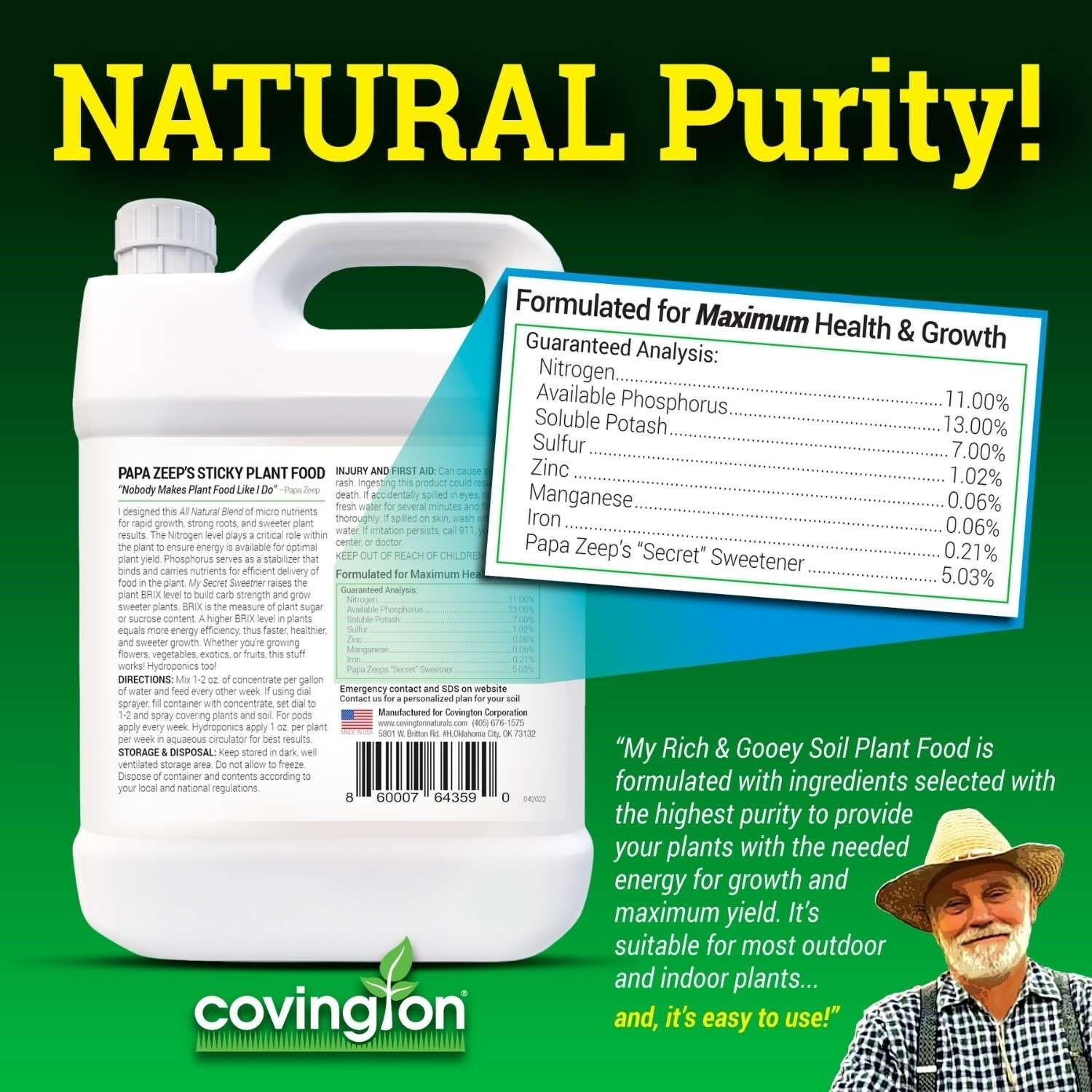 Covington Rich and Gooey Sticky Plant Food 32 OZ / 1 QUART