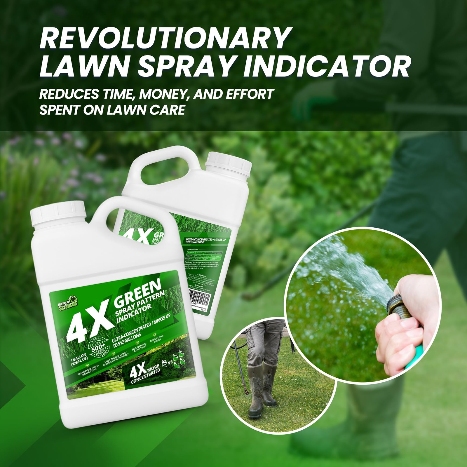 4X Green Spray Dye Concentrate 1 Gallon Makes 512 Gallons for Lawn Marking