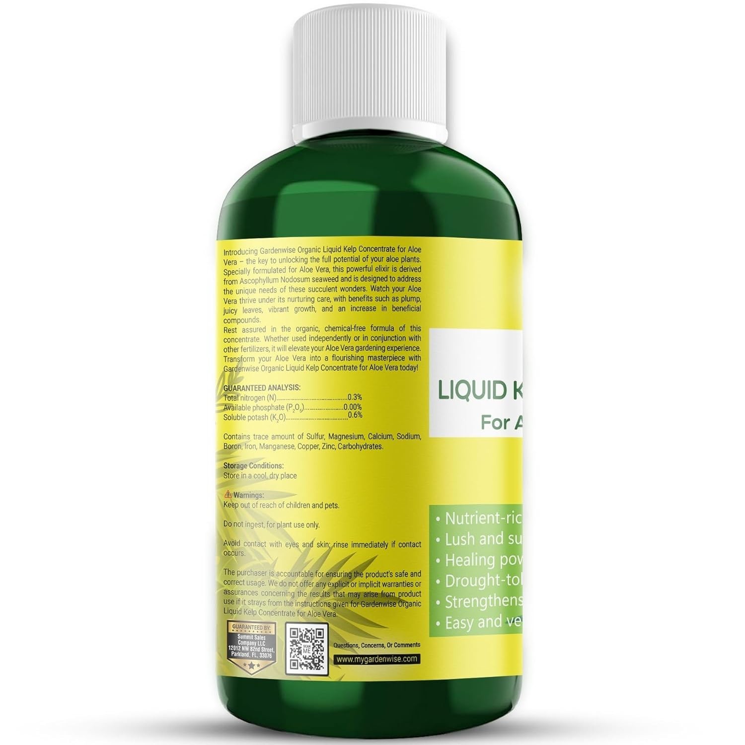 Organic Liquid Kelp Seaweed Fertilizer Succulents Cacti Aloe|No Burn 60+ Mineral