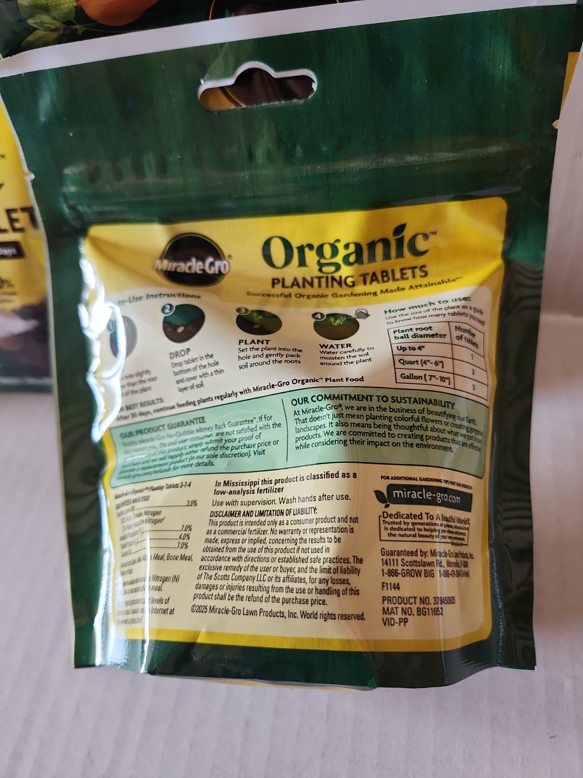 Miracle-Gro Organic Tablet Fertilizer 5.64oz (*3* Packs Of 20 Tablets)
