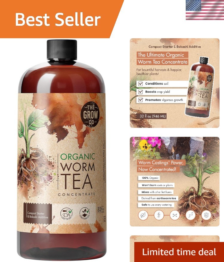 32 oz Organic Worm Tea for Plants – Boost Soil Health & Nutrient Retention