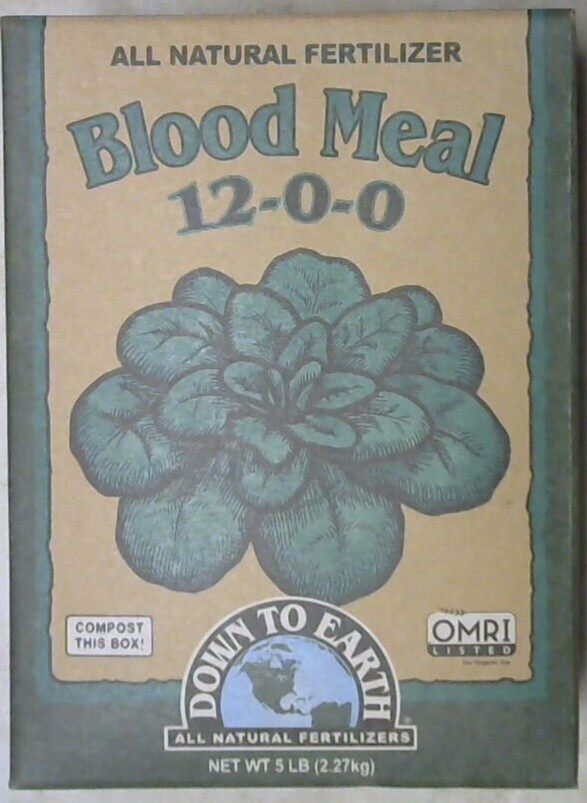 Down To Earth Blood Meal- Organic – (12 – 0 – 0) 5 lb