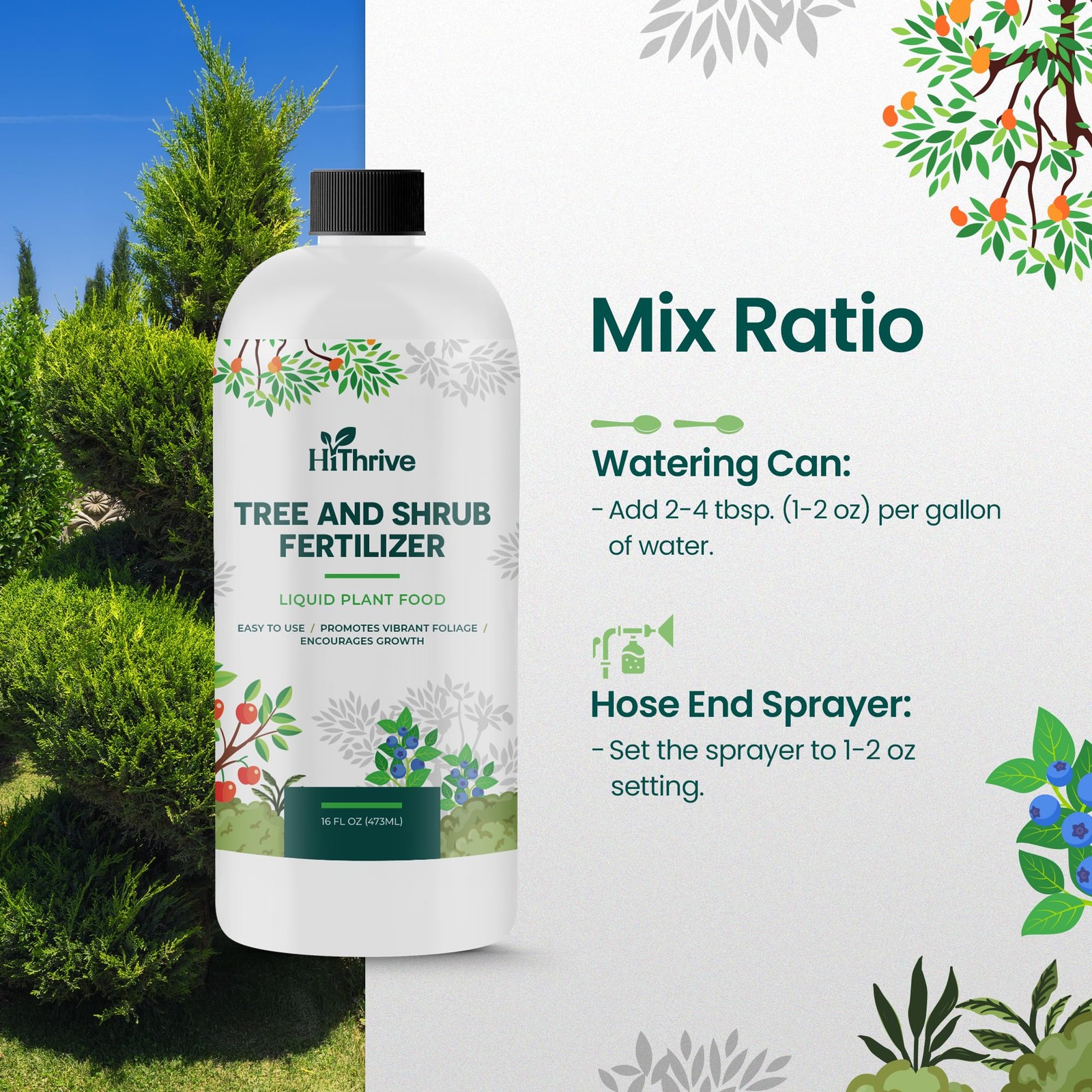 16oz Tree and Shrub Plant Food – Makes 16 Gallons of 16 oz (1 Pint)