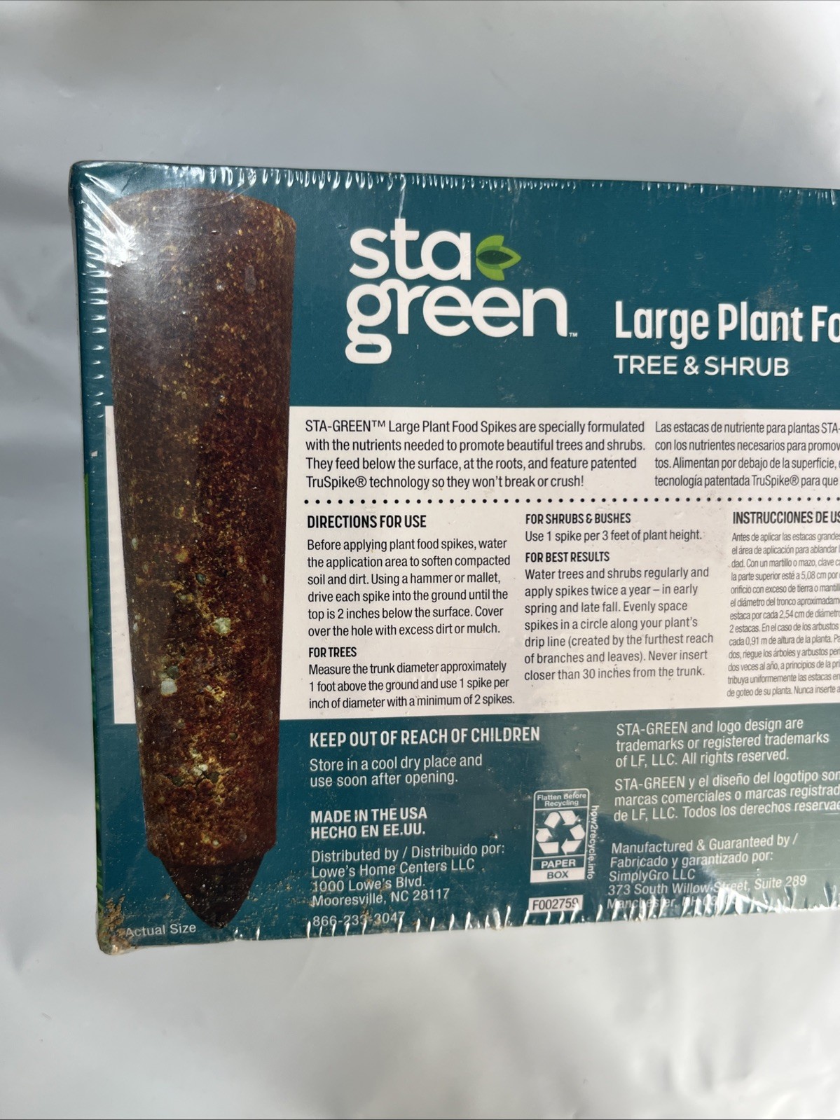 Sta-Green Large Plant Food Spike Trees & Shrubs Nutrition 12 Spikes 13-3-3 (2PK)