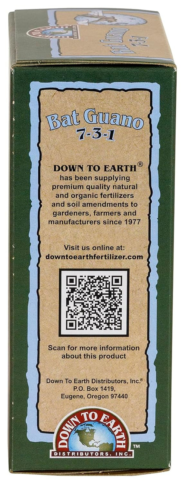 Down to Earth Organic Bat Guano Fertilizer Mix 7-3-1, 4Oz