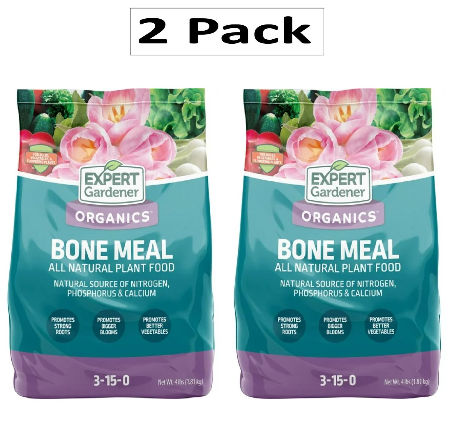 Expert Gardener Bone Meal Plant Food, 3-15-0 Fertilizer, 4 lb ( 2 Pack)