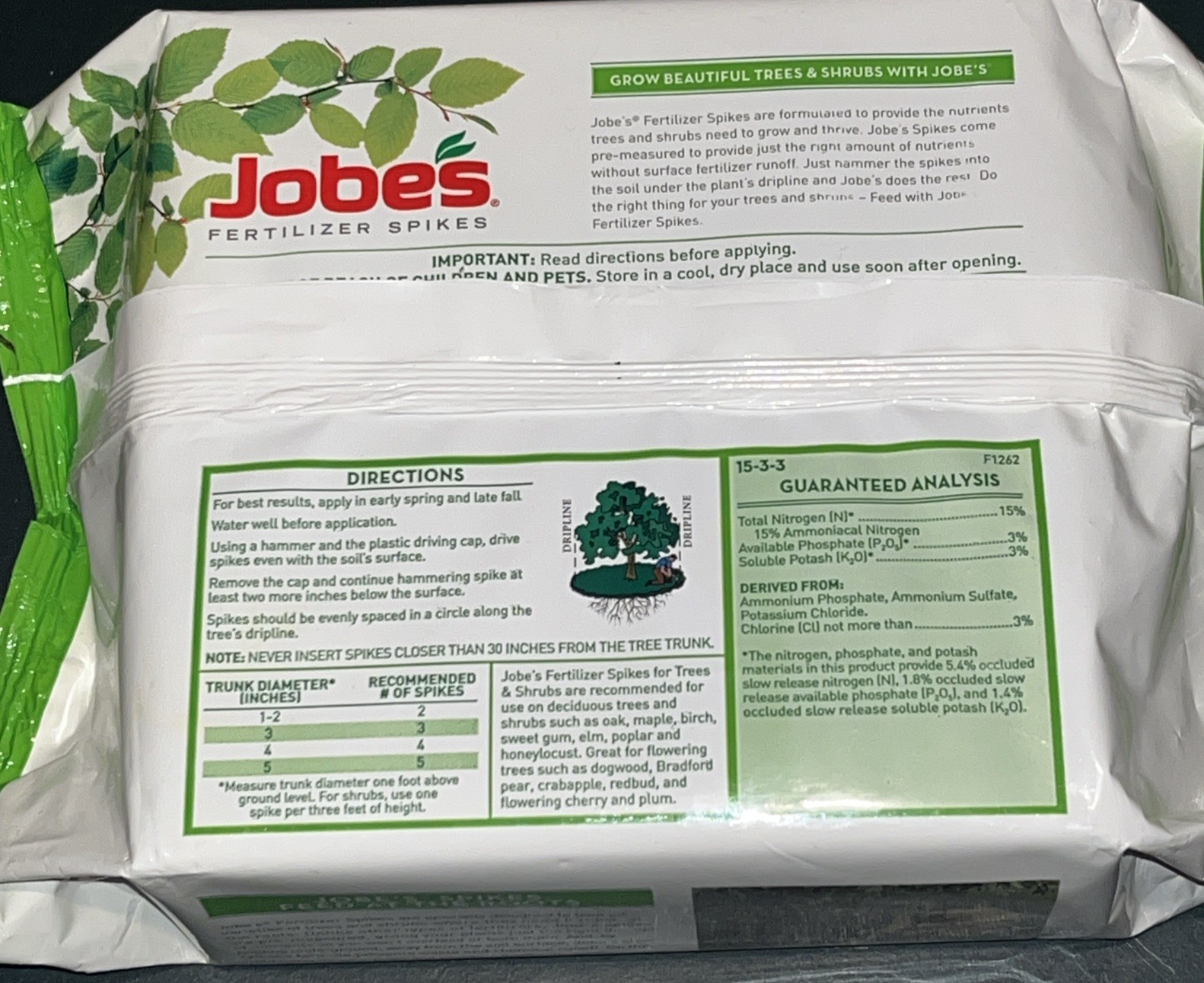 Jobe’s 01310, Fertilizer Spikes, For Trees and Shrubs, 9 Spikes New Free Ship OG