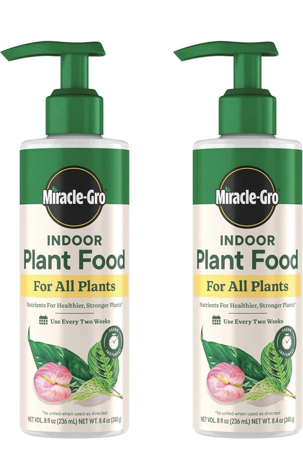 Miracle-Gro Indoor Plant Food for All Plants, 8 fl oz, 2-pack