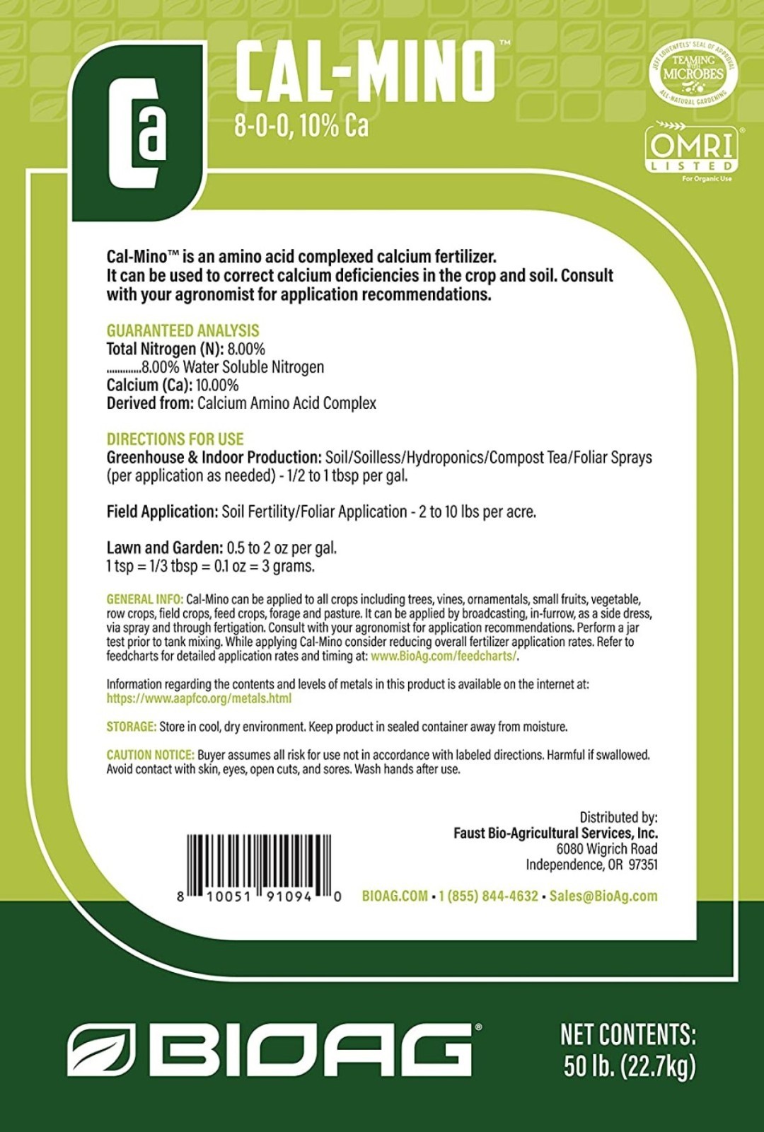 Cal-Mino Calcium Fertilizer – Contains Amino Acids & Calcium 300g by BioAg