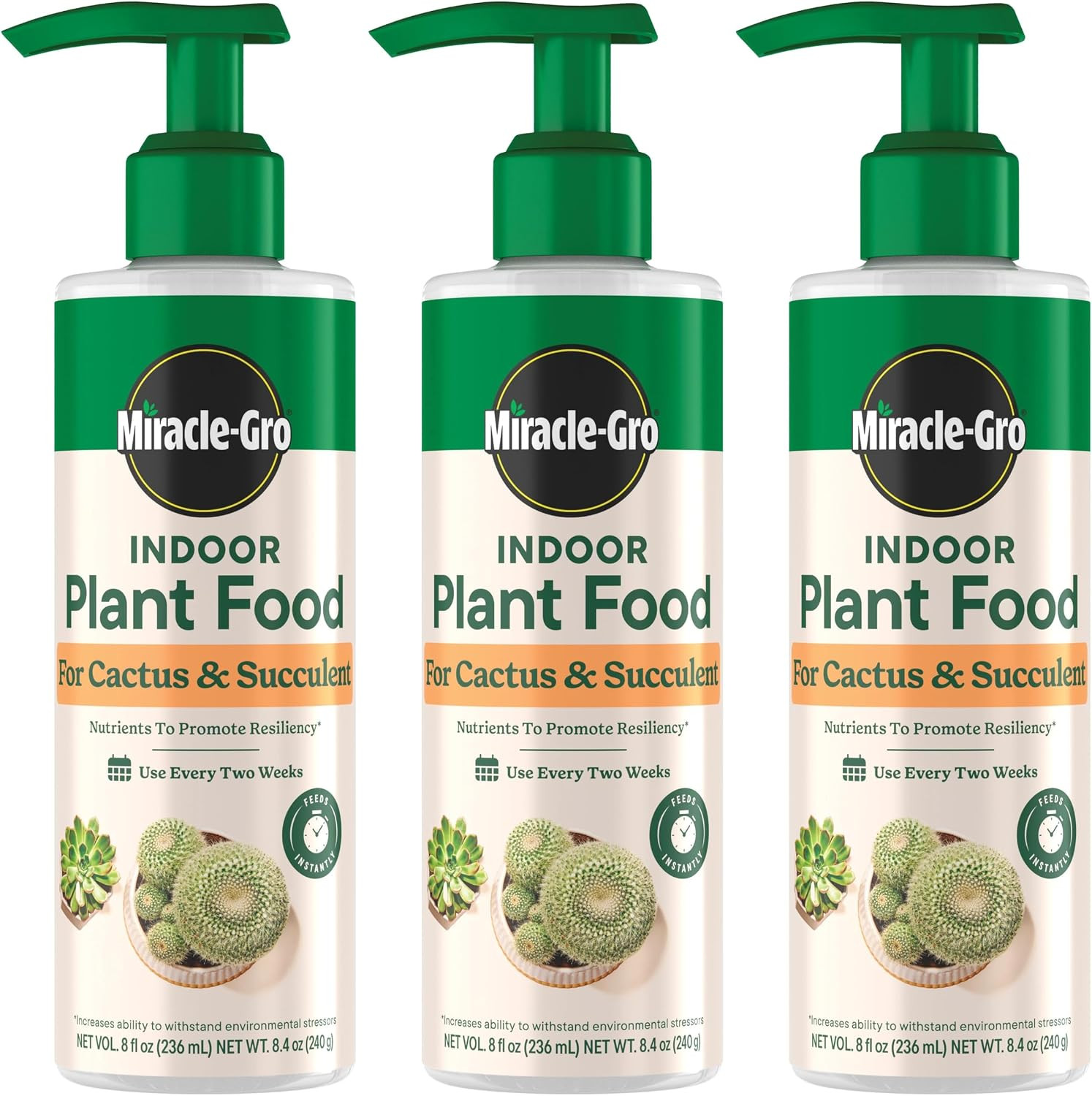 Miracle-Gro Indoor Plant Food for Cactus & Succulent, 8 fl. oz. (3-Pack)