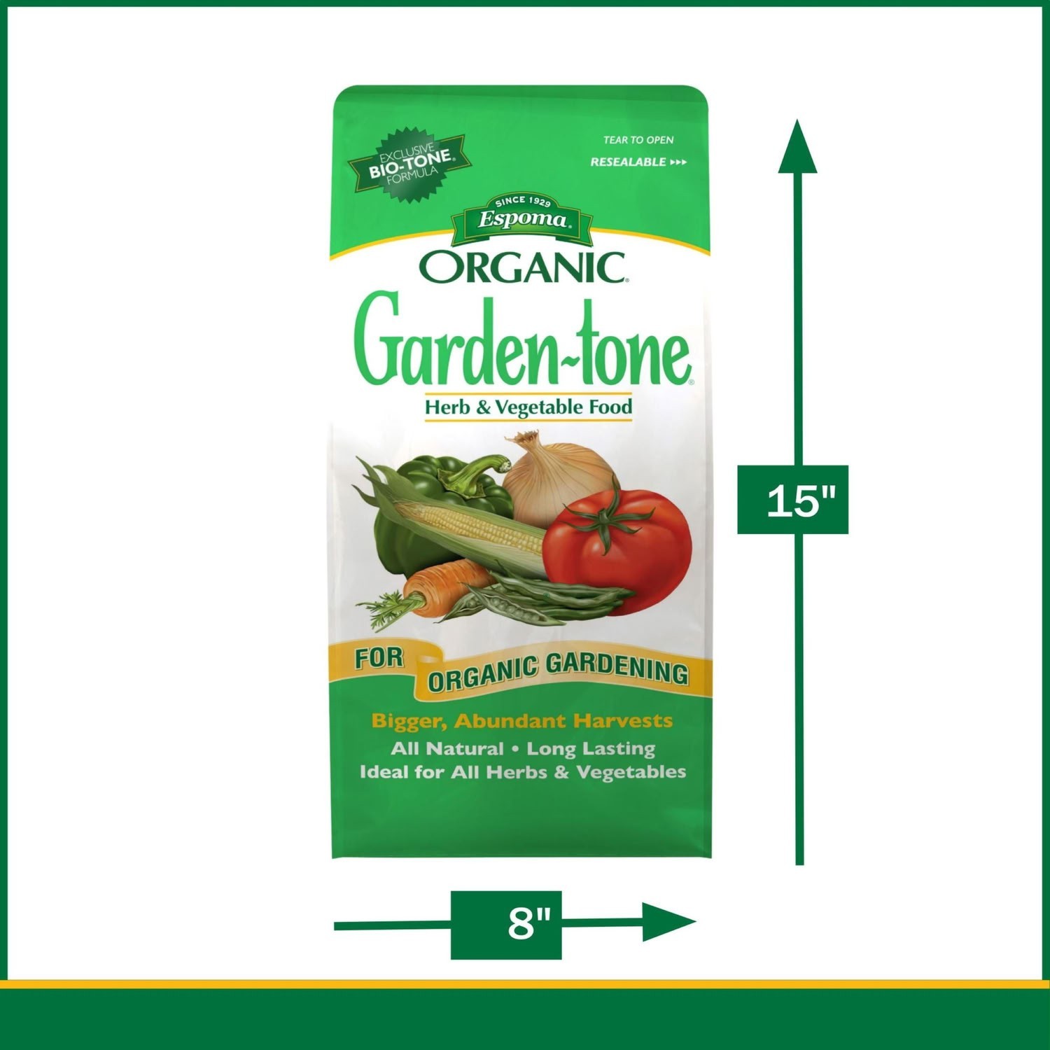 3 Pack Espoma Organic Garden-tone 3-4-4 Natural Plant Food 8lb Bag Kit