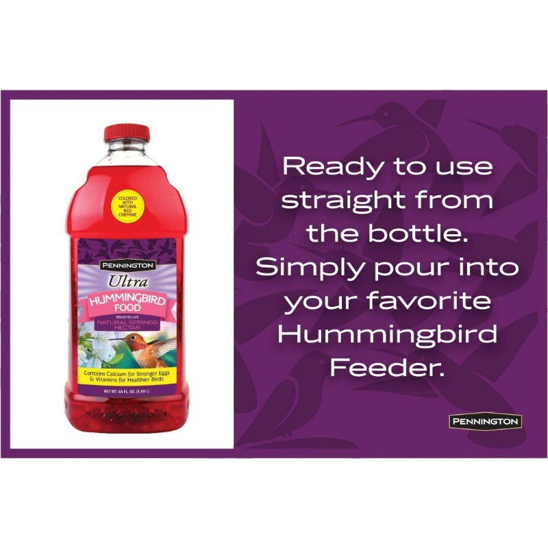 Pennington Ready-to-Use Ultra Hummingbird Nectar Food, No Artificial Dye, 1 Pack