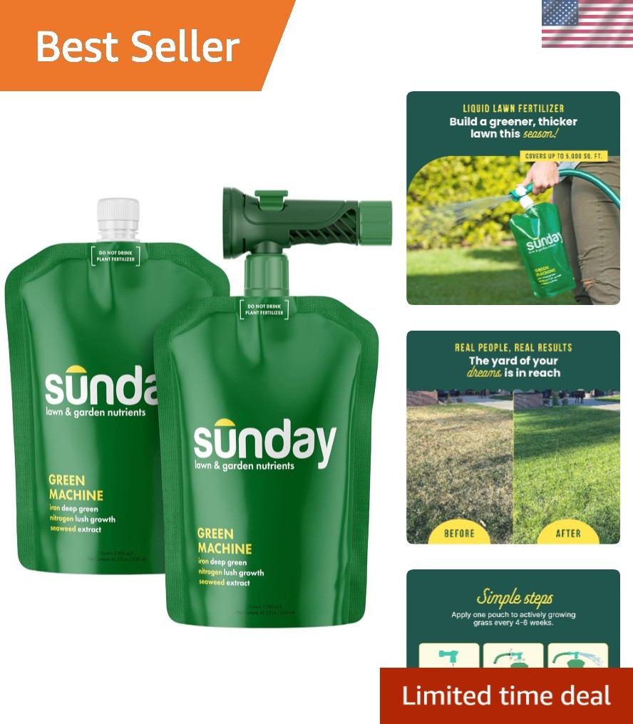 Easy Apply Green Machine Fertilizer – 42.3oz 2 Pack, Perfect for Lawn Resilience
